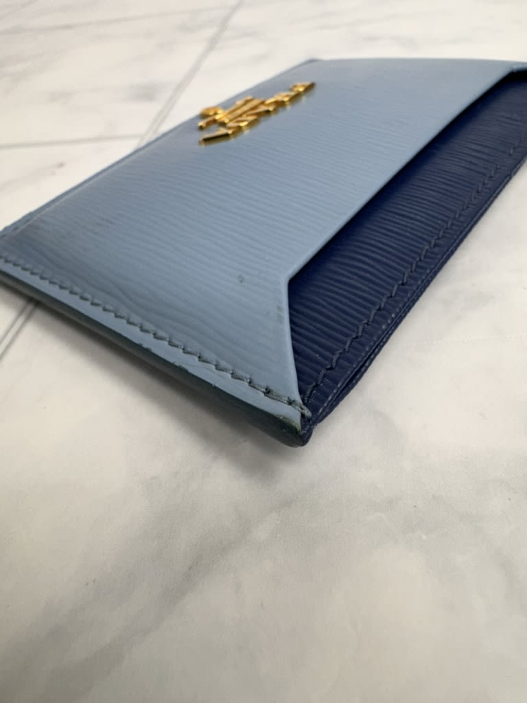 Prada Blue Leather Card Case 