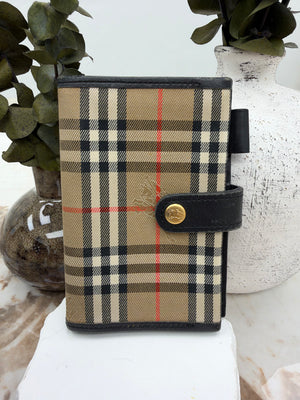 Burberry Check Canvas & Leather Mini Agenda