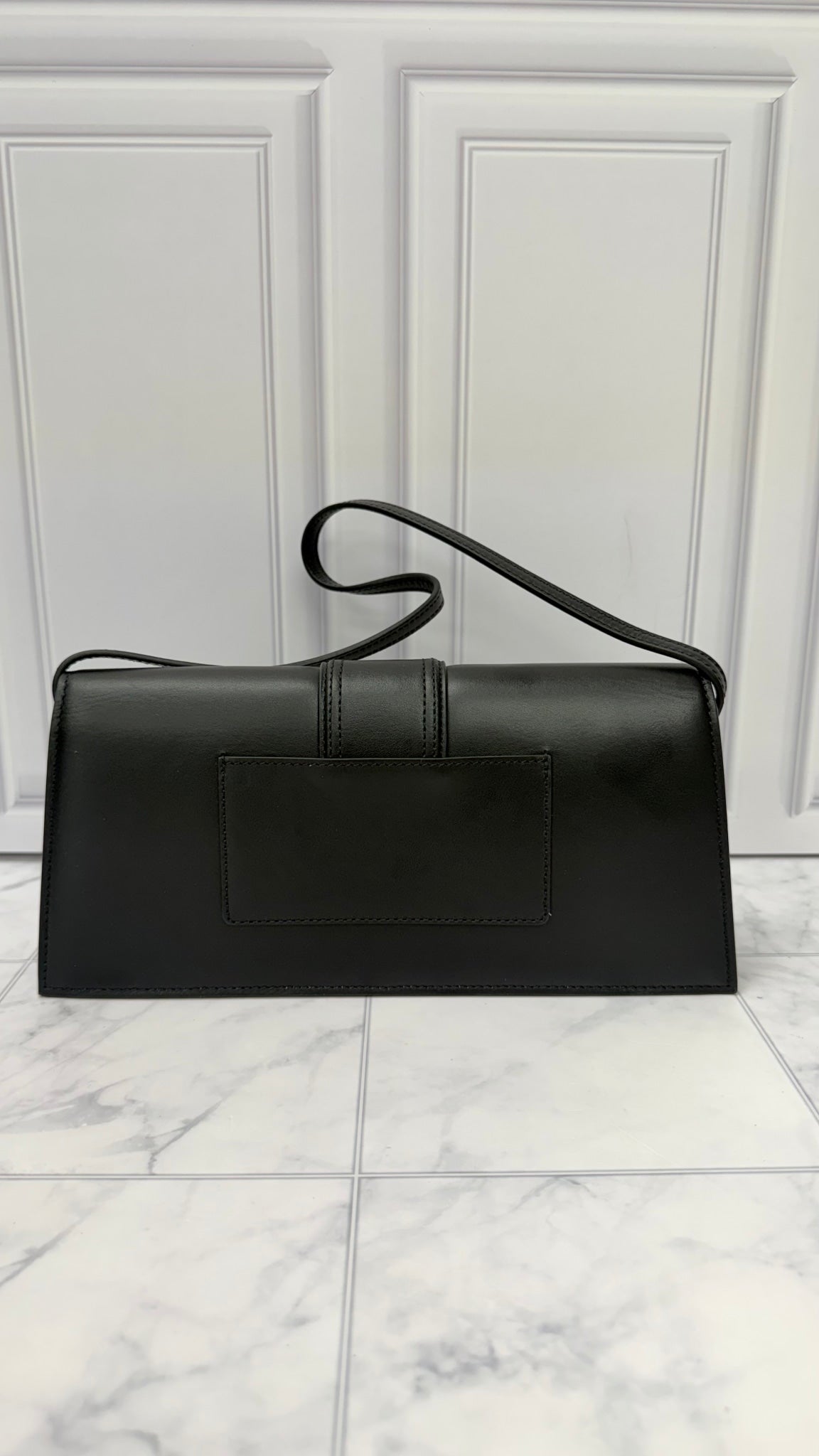 BRAND NEW - Jacquemus Black Leather Le Bambino Long Shoulder Bag