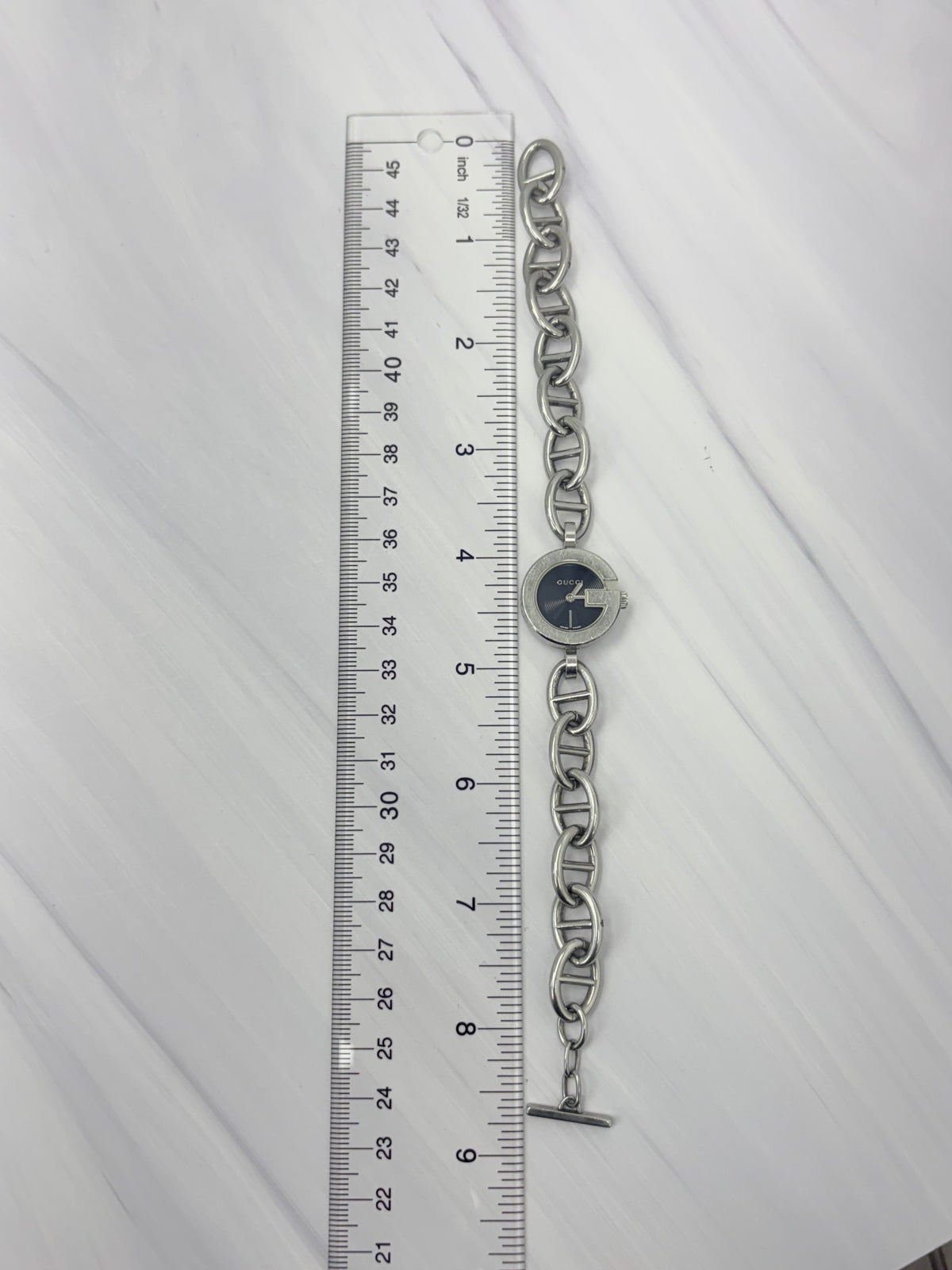 Gucci Stainless Steel G Bezel Charm Bracelet Watch