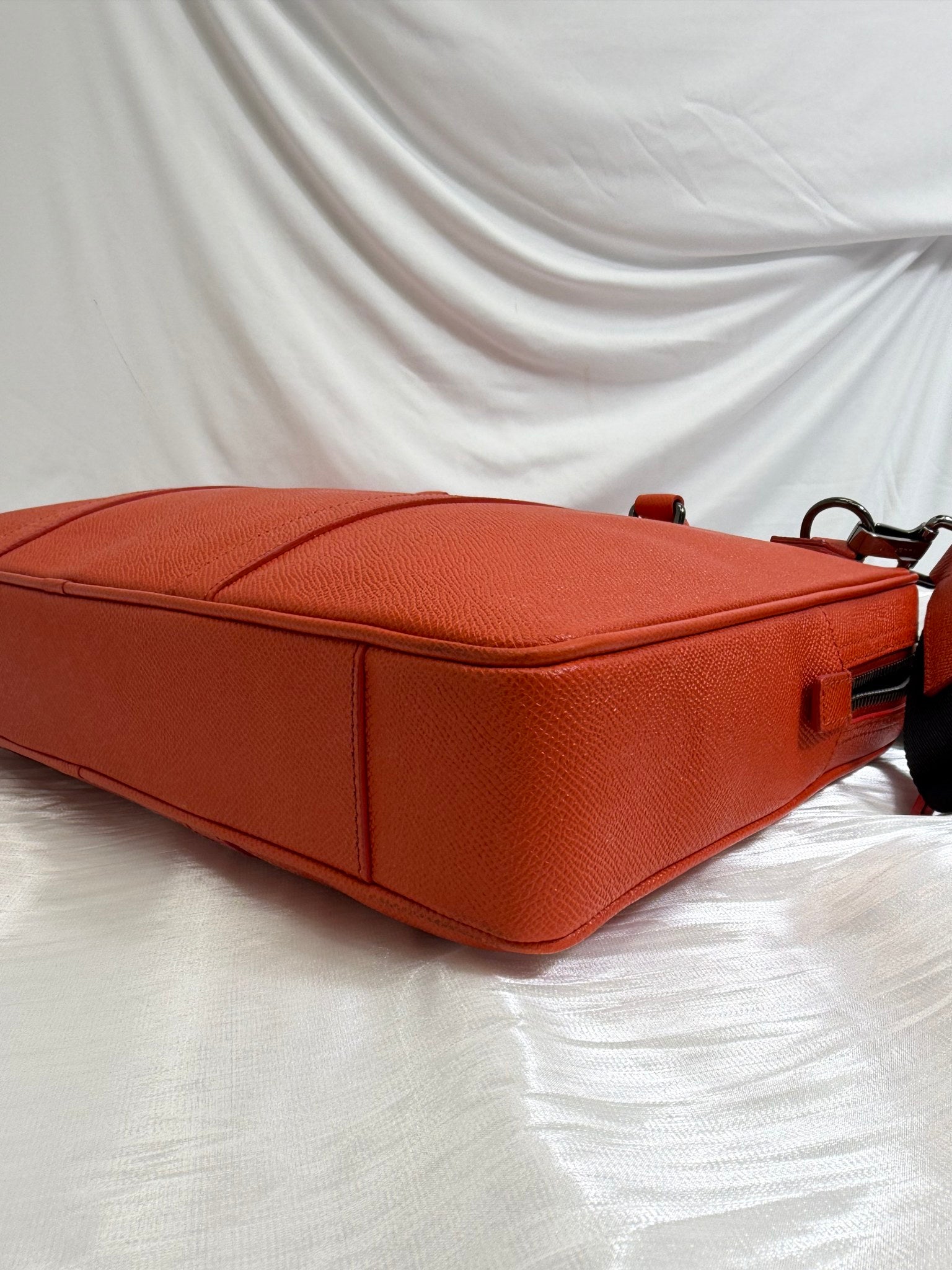 Burberry Orange Leather Newburg Briefcase