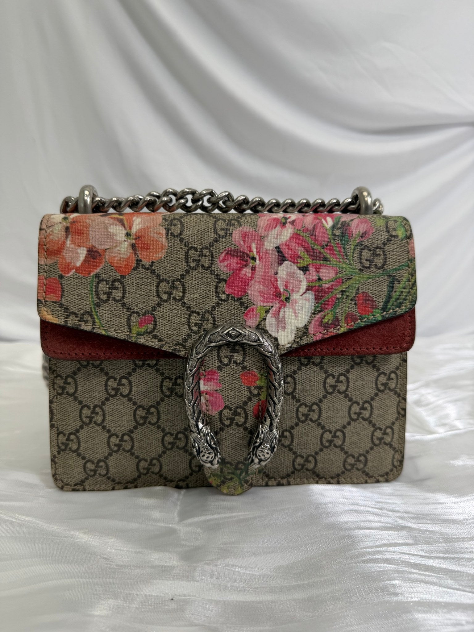 Gucci GG Supreme Pink Blooms Mini Dionysus Bag