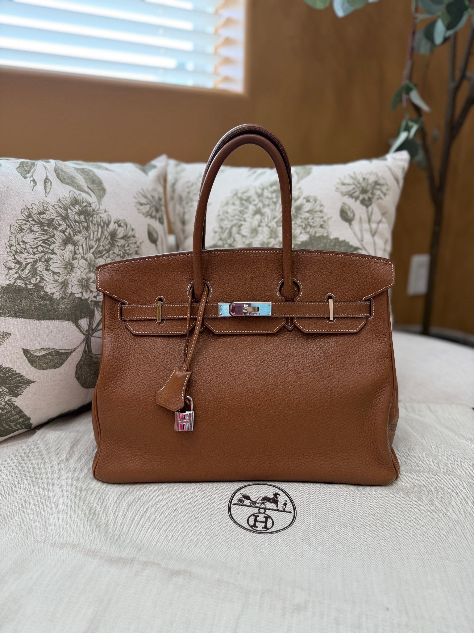 Hermes Gold Clemence Leather Birkin 35
