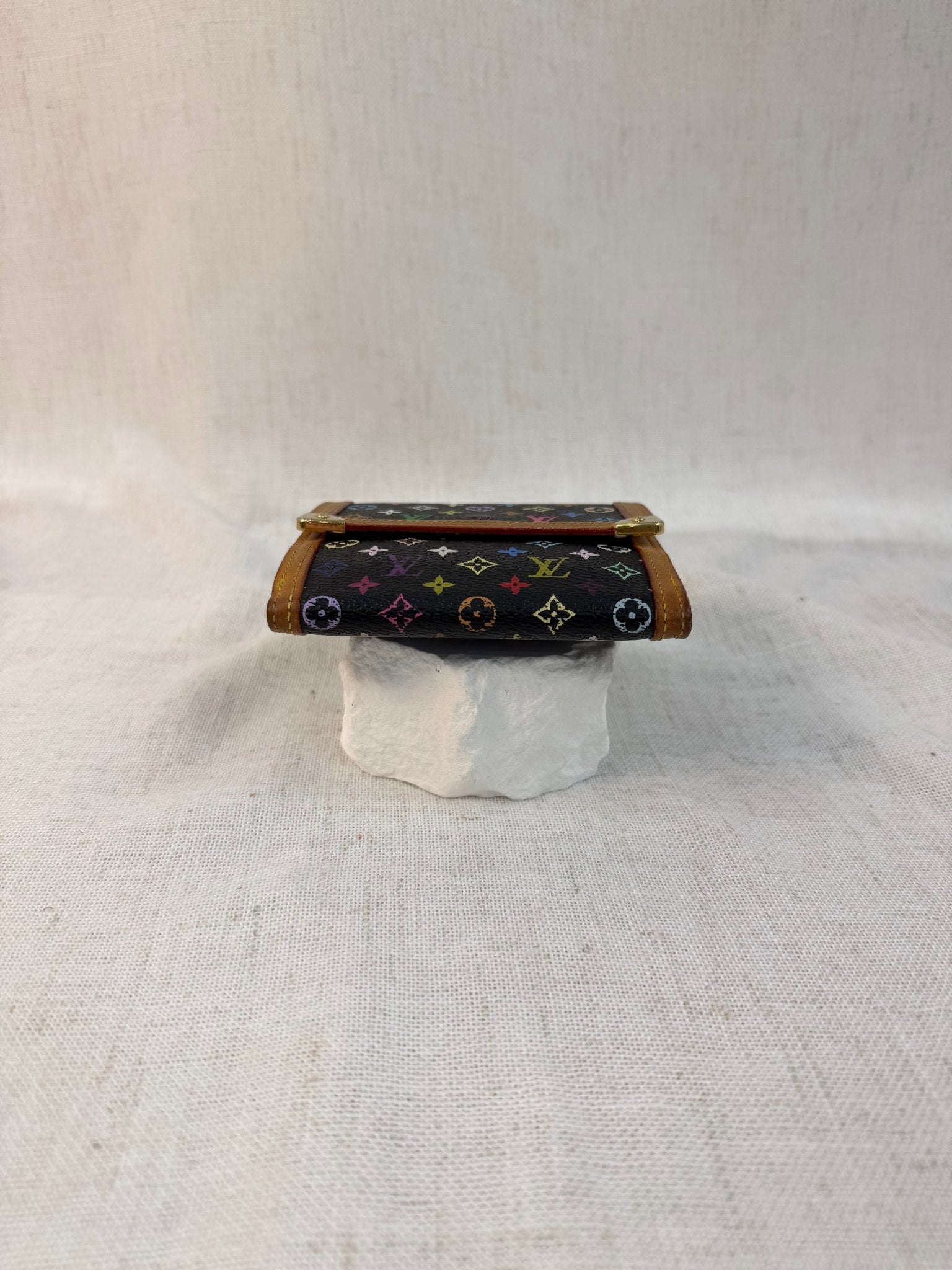 Louis Vuitton Black Multicolor Elise Compact Wallet