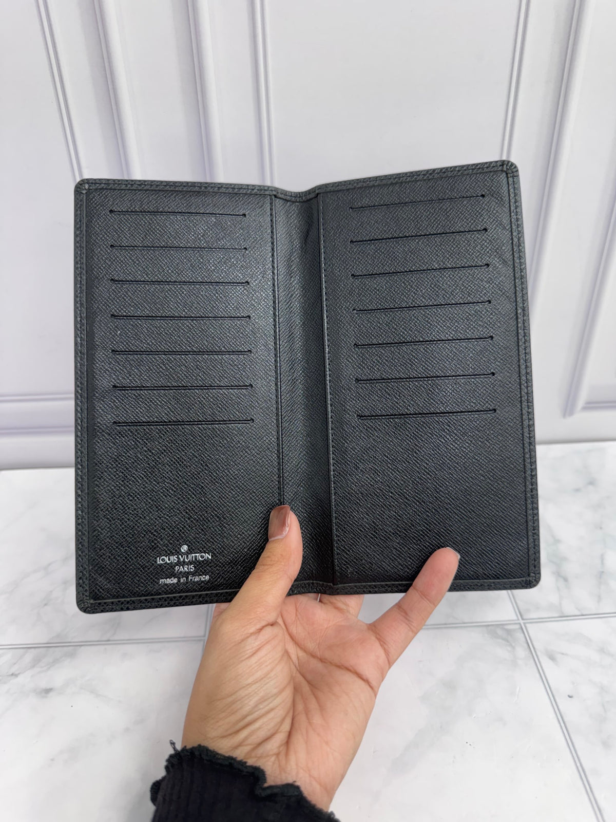 Louis Vuitton Black Taiga Brazza Wallet