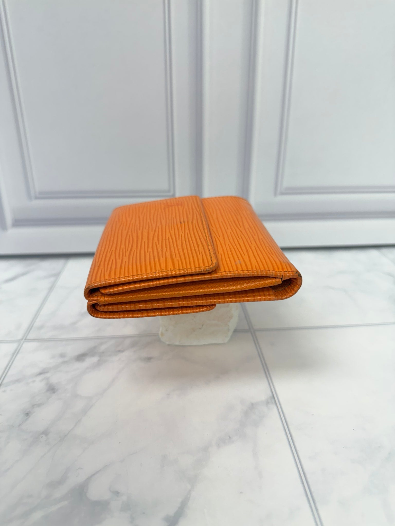 Louis Vuitton Orange Epi Leather  Compact Wallet 