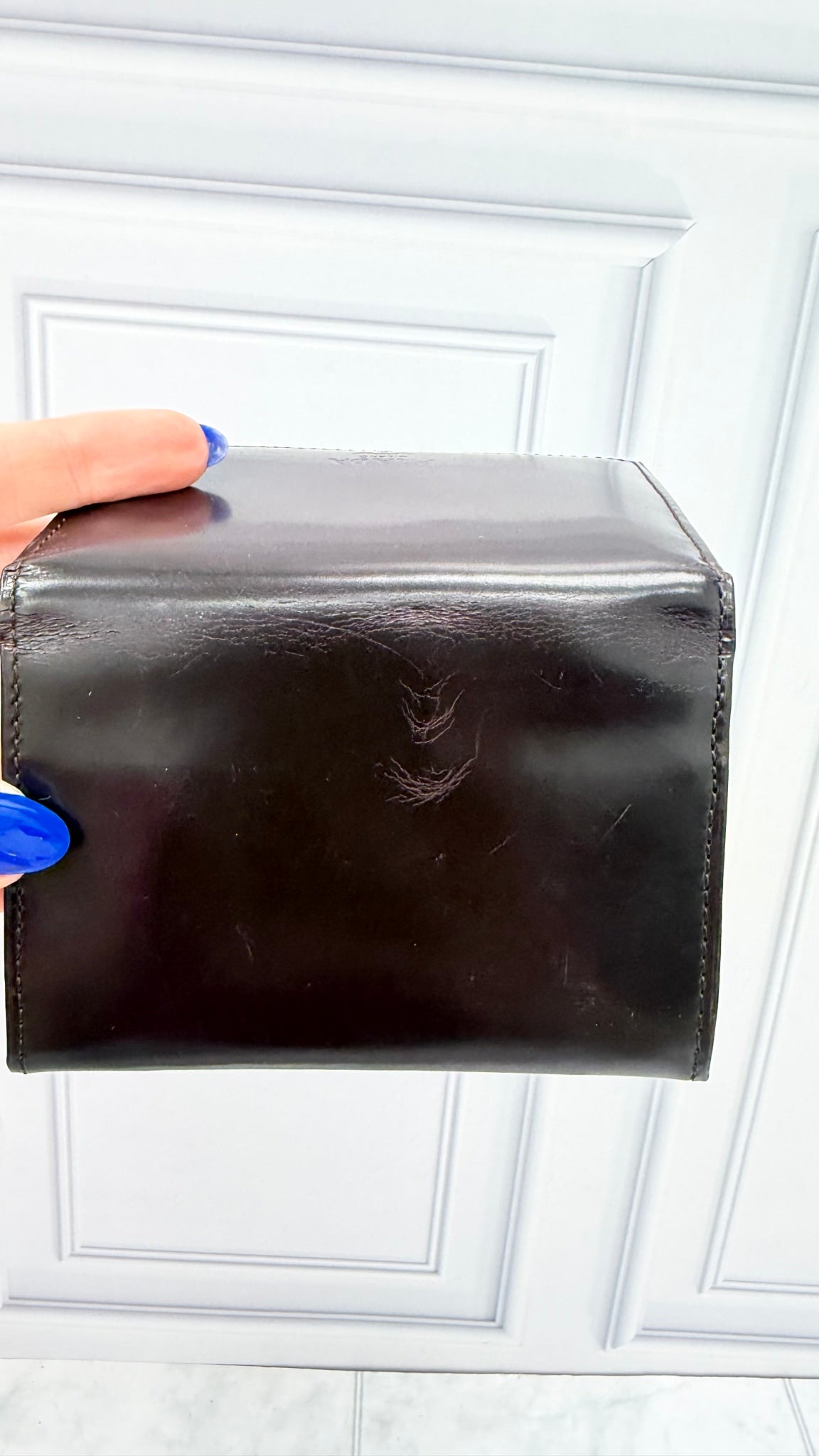 Prada Brown Patent Leather Card Case