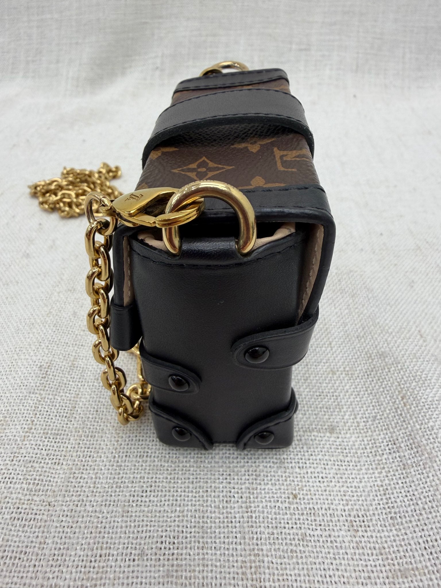 Louis Vuitton Monogram & Black Mini Essential Trunk Chain Bag