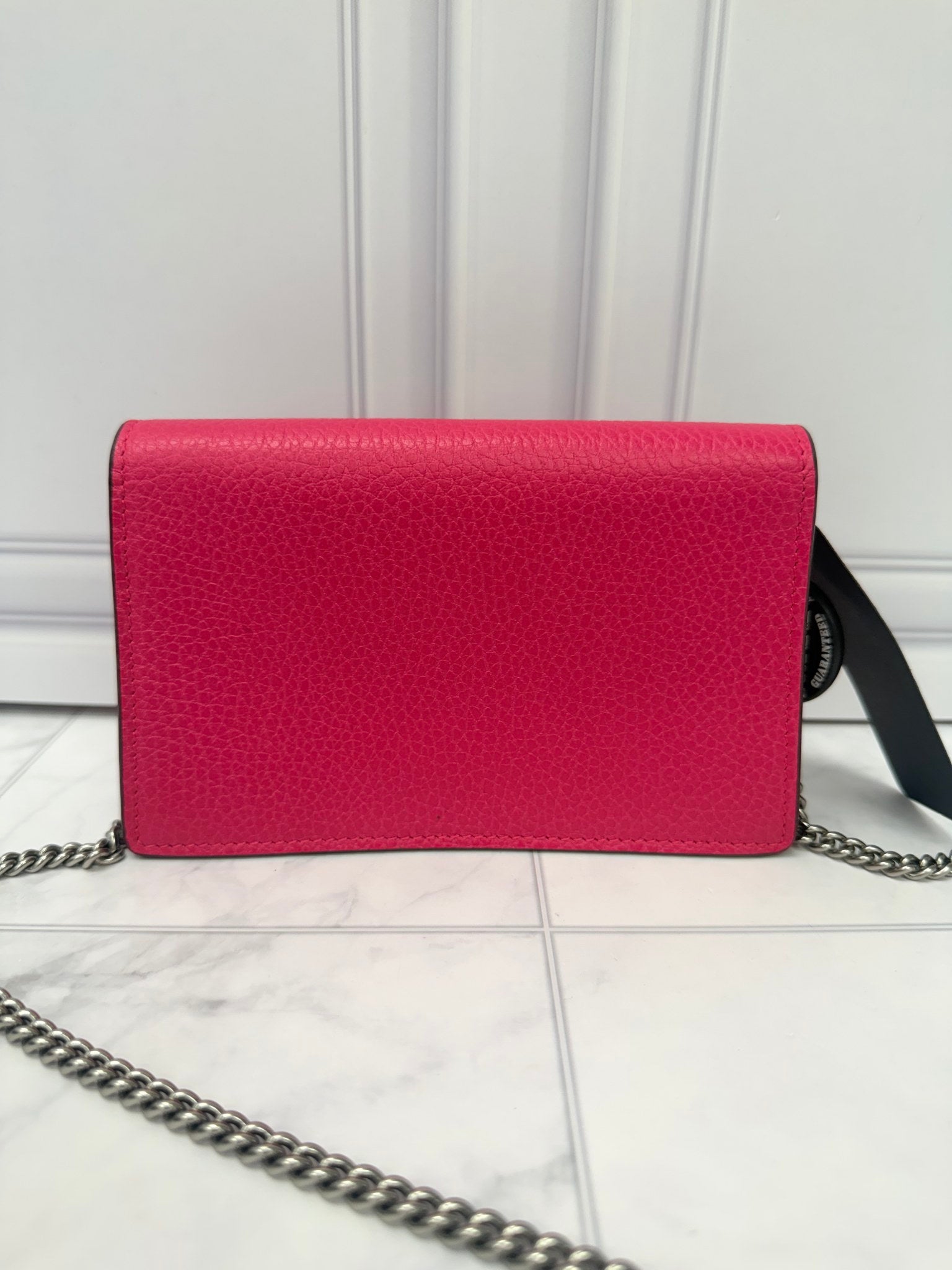 Gucci Hot Pink Grained Leather Dionysus Super Mini Bag