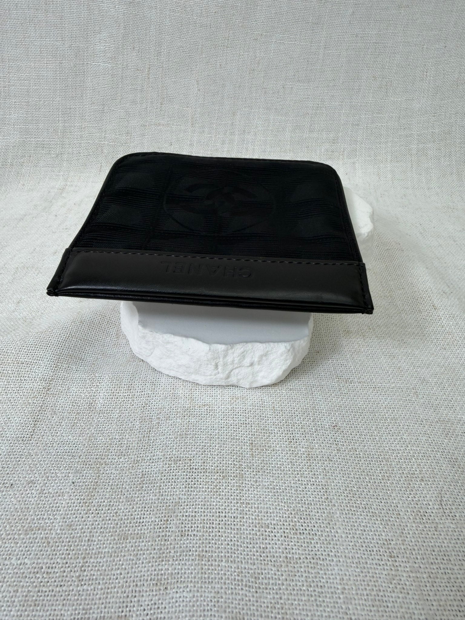 Chanel Black Nylon Travel Line Jacquard Pouch