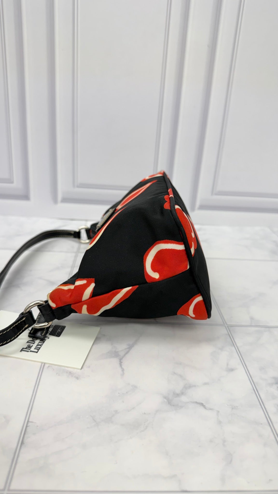 Prada Black Nylon Heart Shoulder Bag 