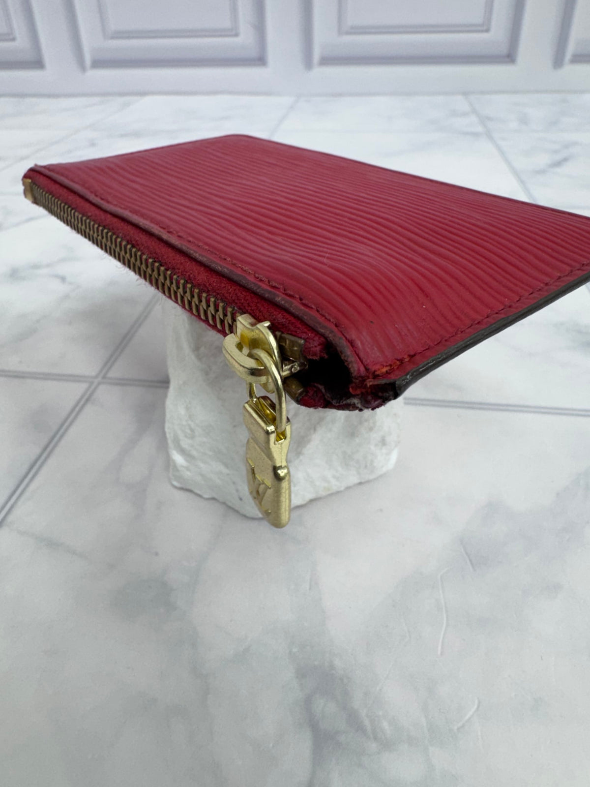 Louis Vuitton Red Epi Leather Key Cles