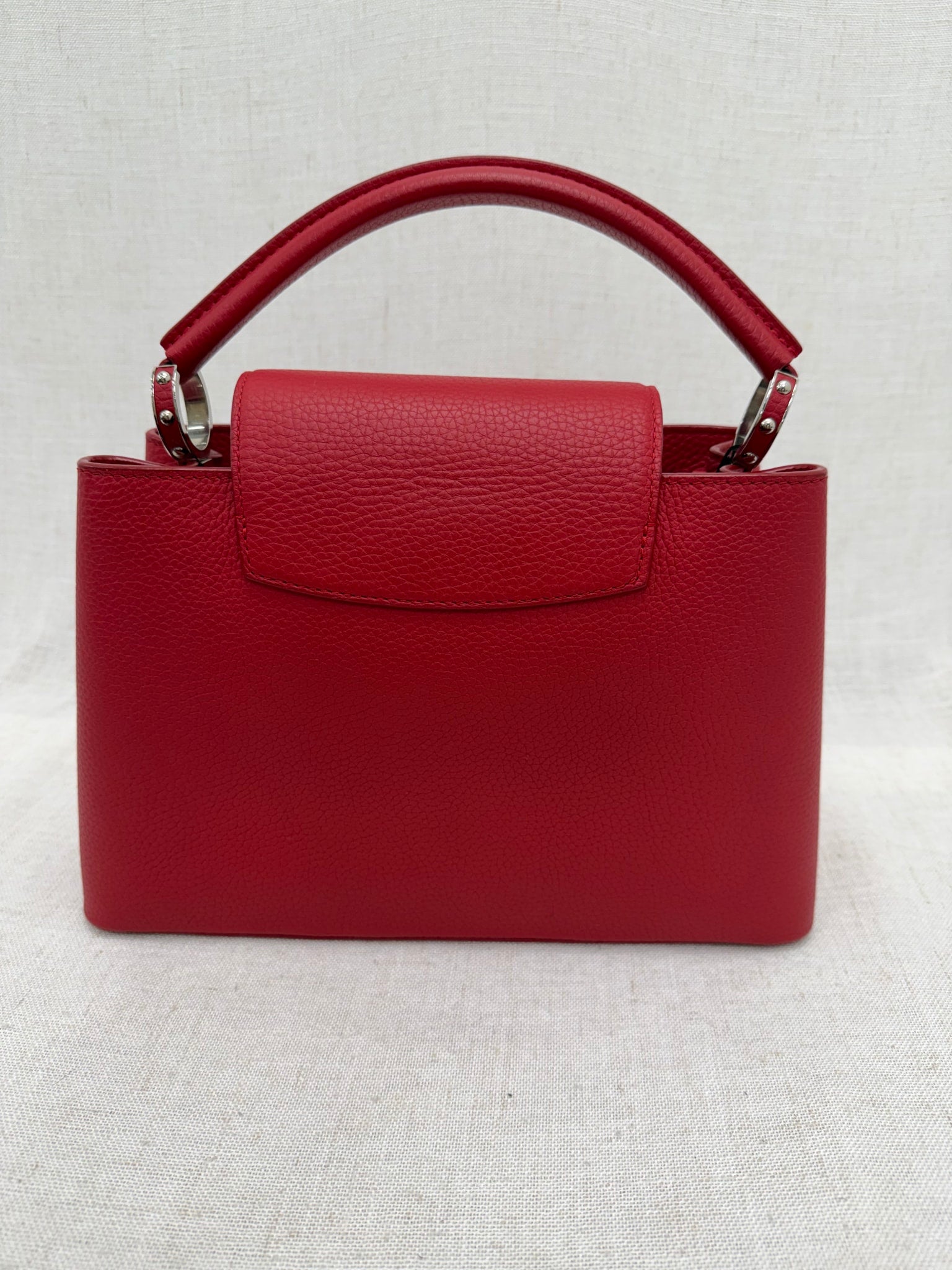 Louis Vuitton Red Taurillon Leather Capucine MM