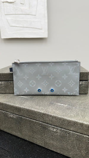 Louis Vuitton Silver Monogram Satellite Alpha Pouch