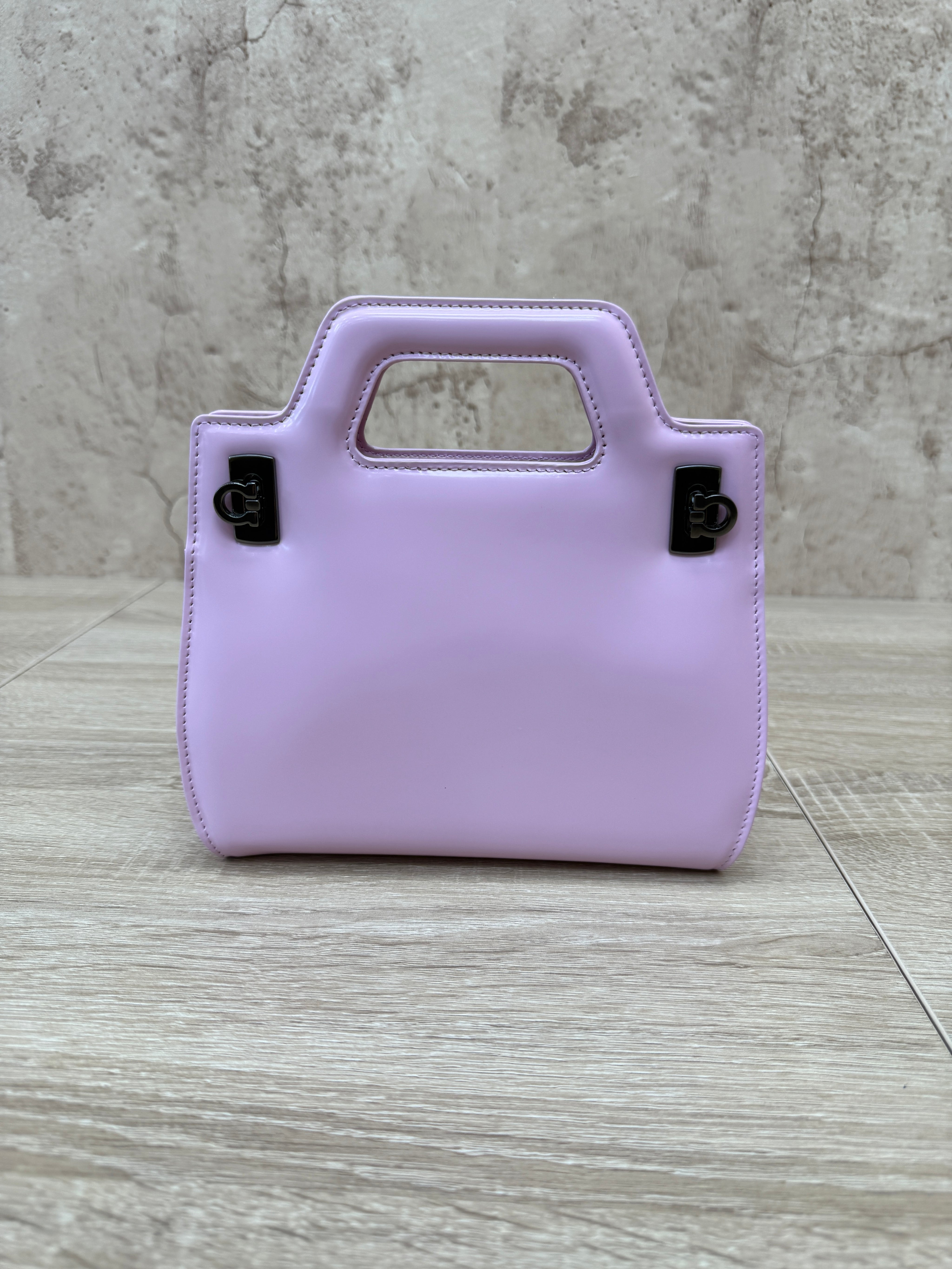 BRAND NEW- Salvatore Ferragamo Pink  Leather Wanda Mini Top Handle Bag