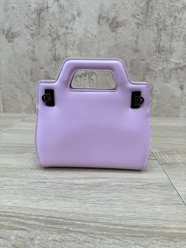 BRAND NEW- Salvatore Ferragamo Pink  Leather Wanda Mini Top Handle Bag