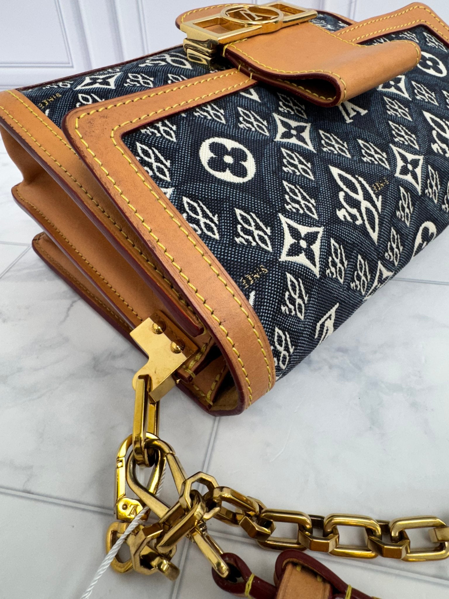 Louis Vuitton Blue Jacquard Since 1854 Canvas Dauphine MM 