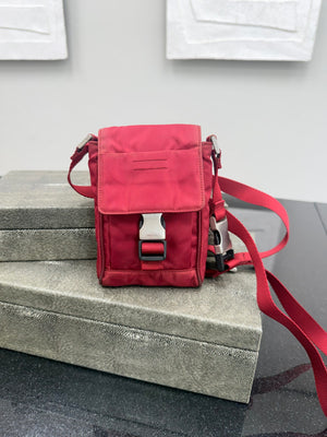 Prada Red Nylon Mini Crossbody Bag