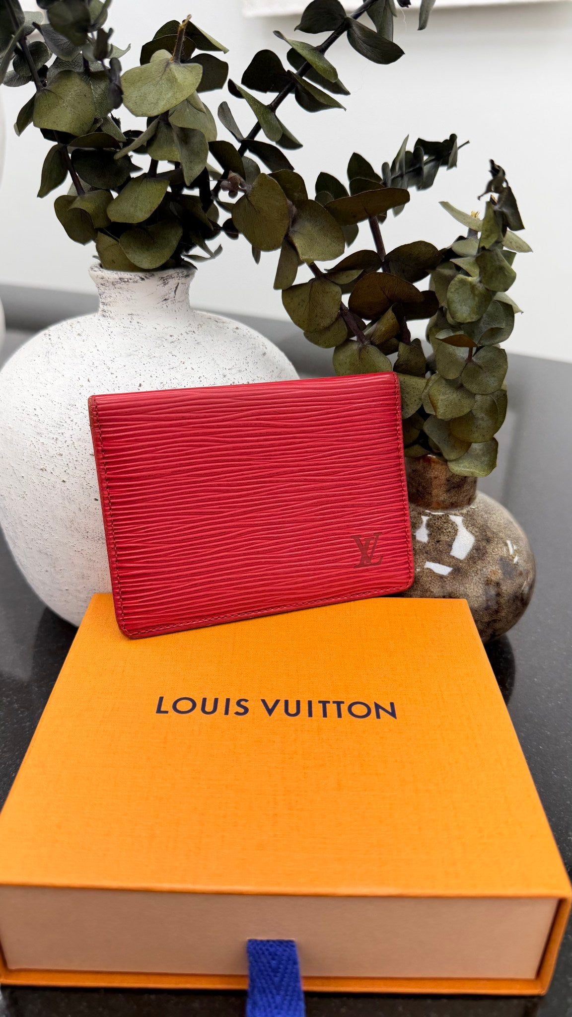 Louis Vuitton Red Epi Leather ID Card Case 