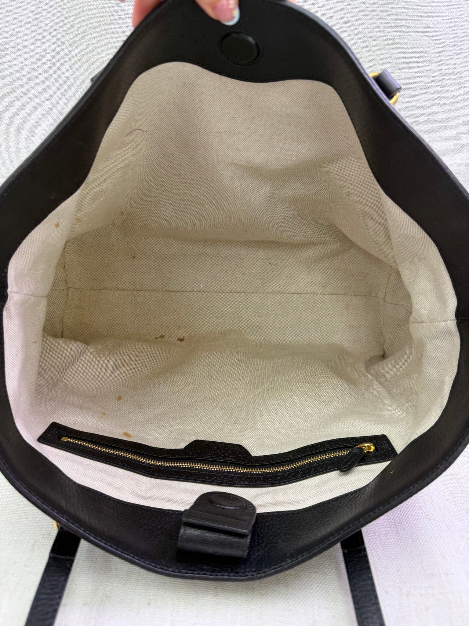 Gucci GG Black Denim Ophidia Medium Tote