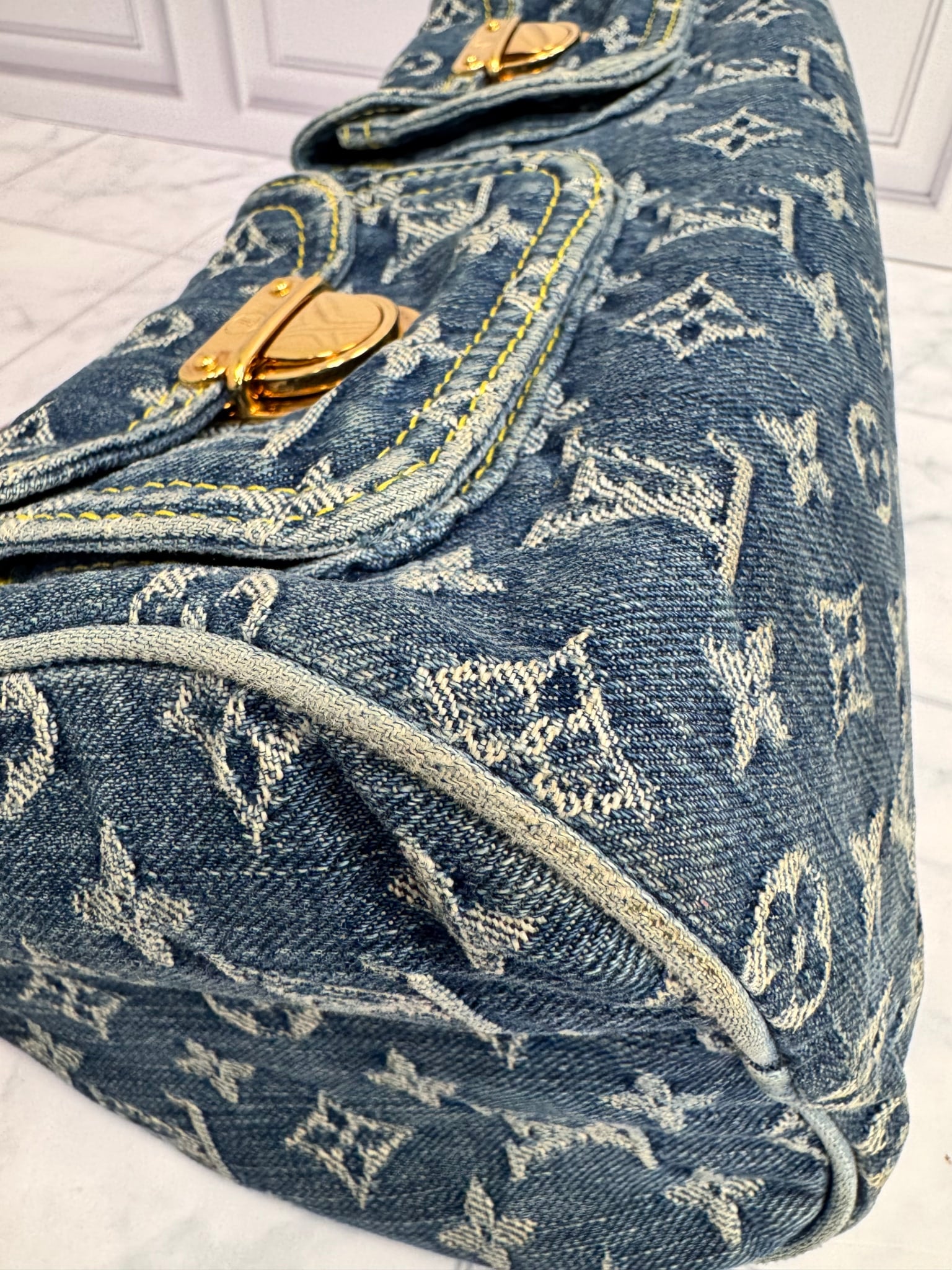 LIKE NEW  -  Louis Vuitton Monogram Denim Neo Speedy Handbag