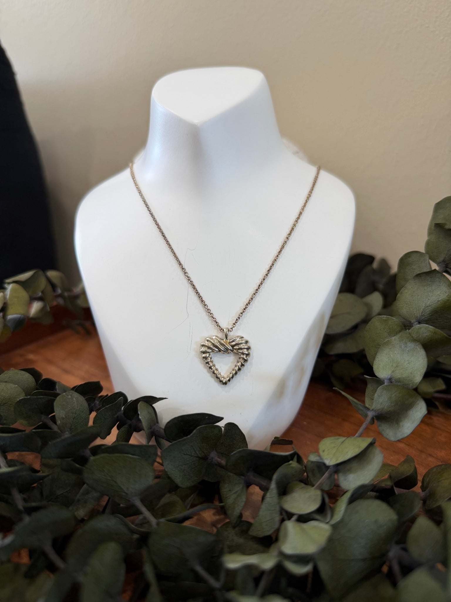 Tiffany and Co. Sterling Silver Twisted Rope Heart necklace