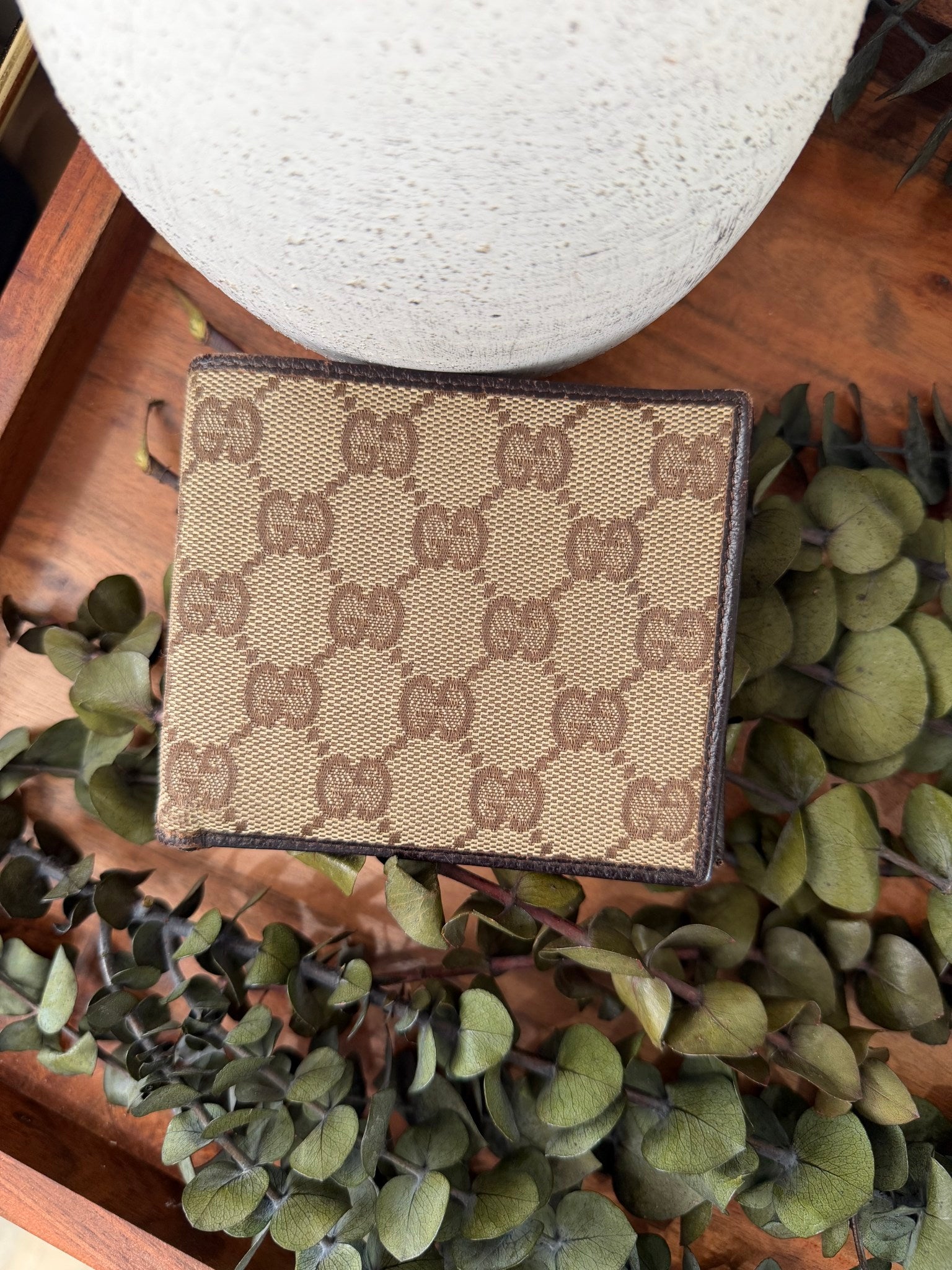 Gucci Brown GG Canvas & Leather Bifold