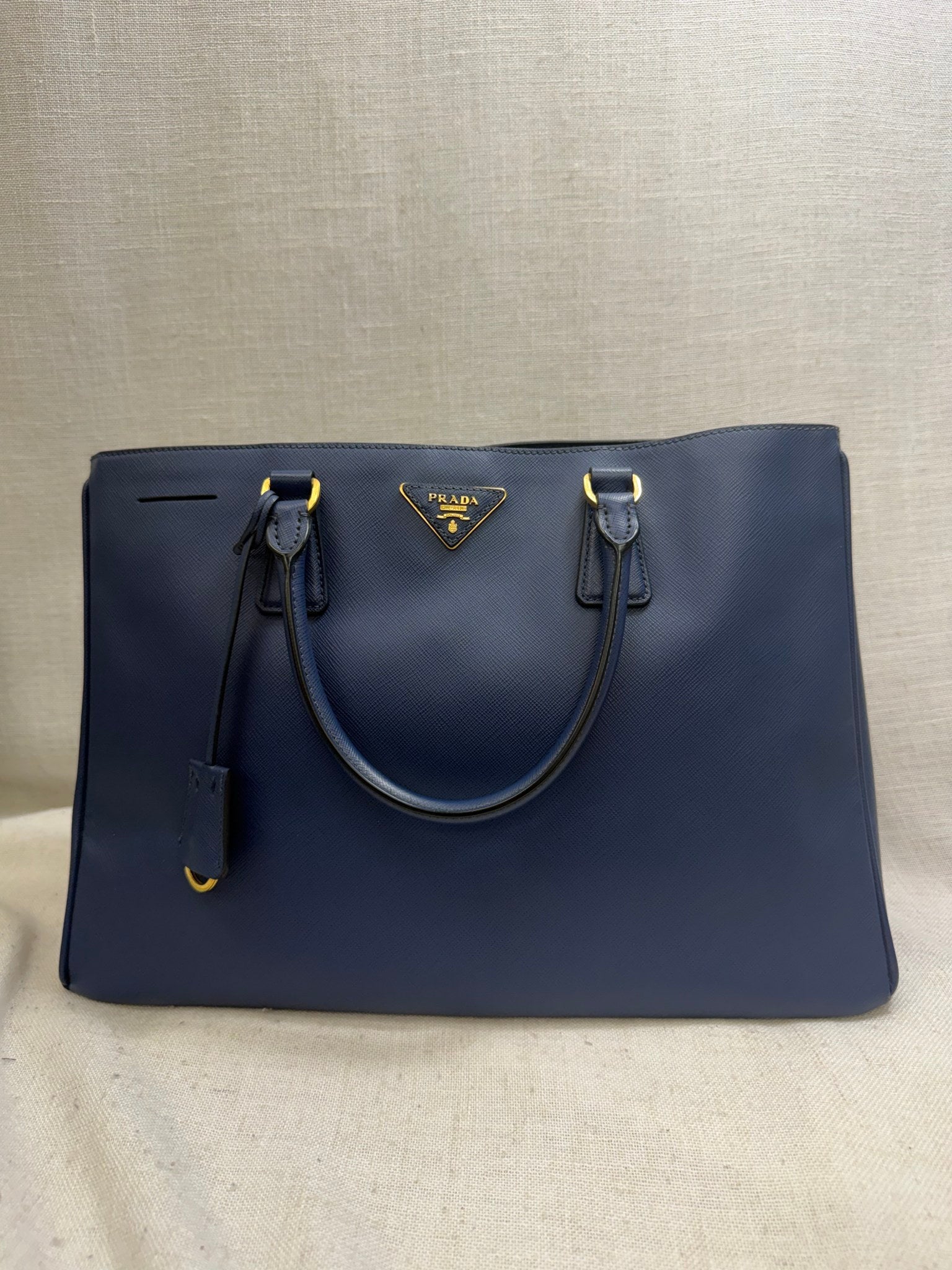Prada Blue Saffiano Leather Large Galleria Tote Bag