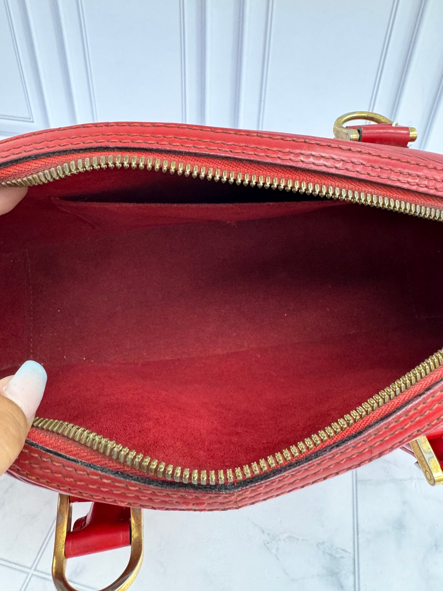 Louis Vuitton Red Epi Jasmine Handbag