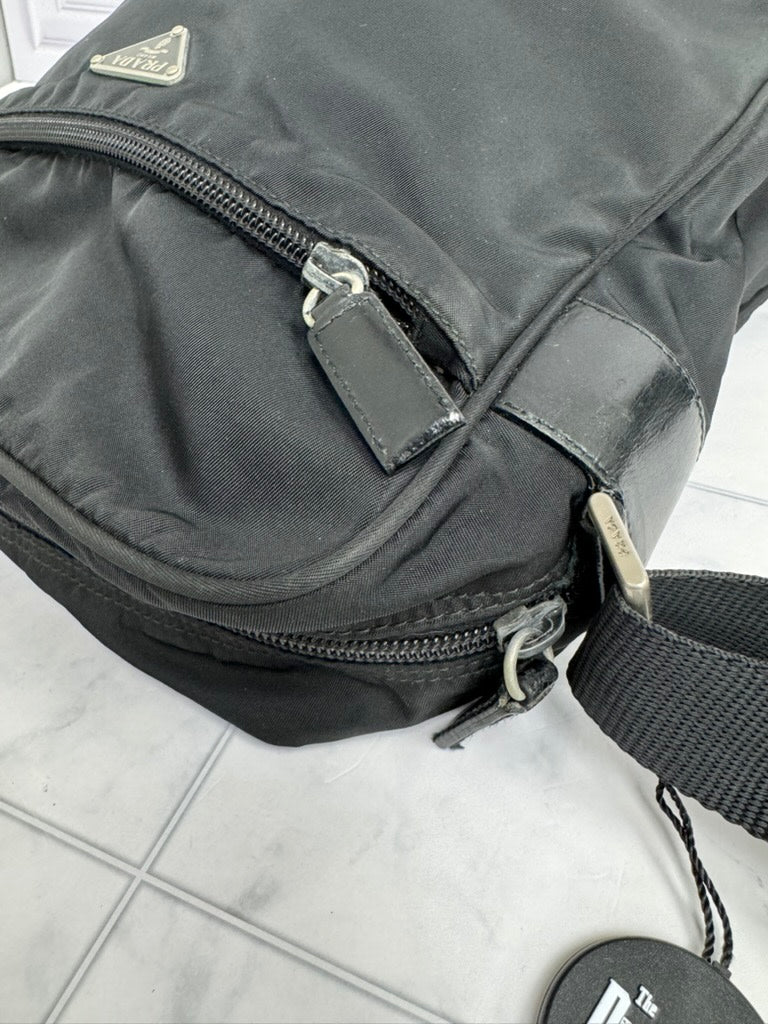 Prada Black Nylon Messenger Crossbody Bag