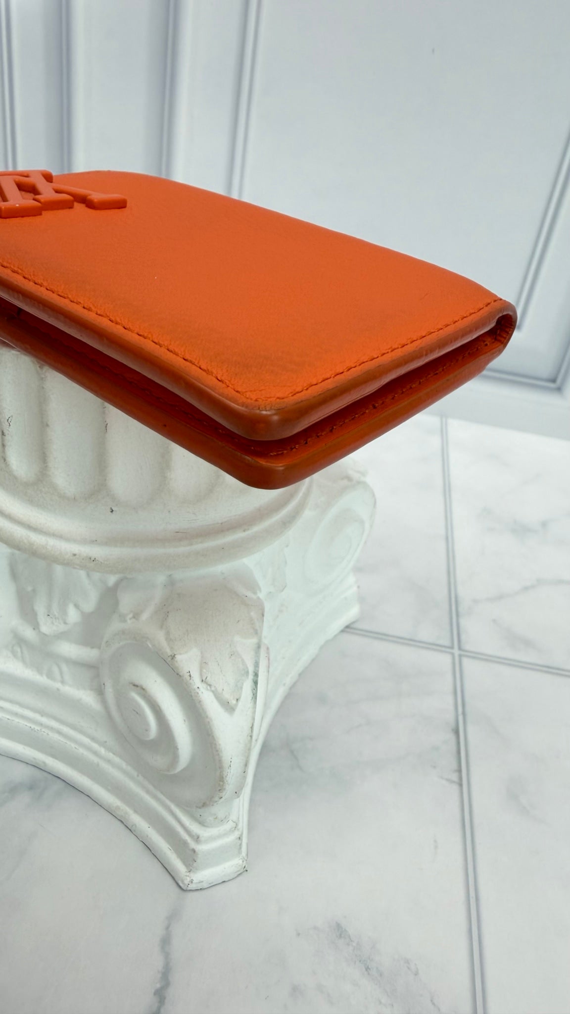 Louis Vuitton Orange Leather Aerogram Pocket Organizer