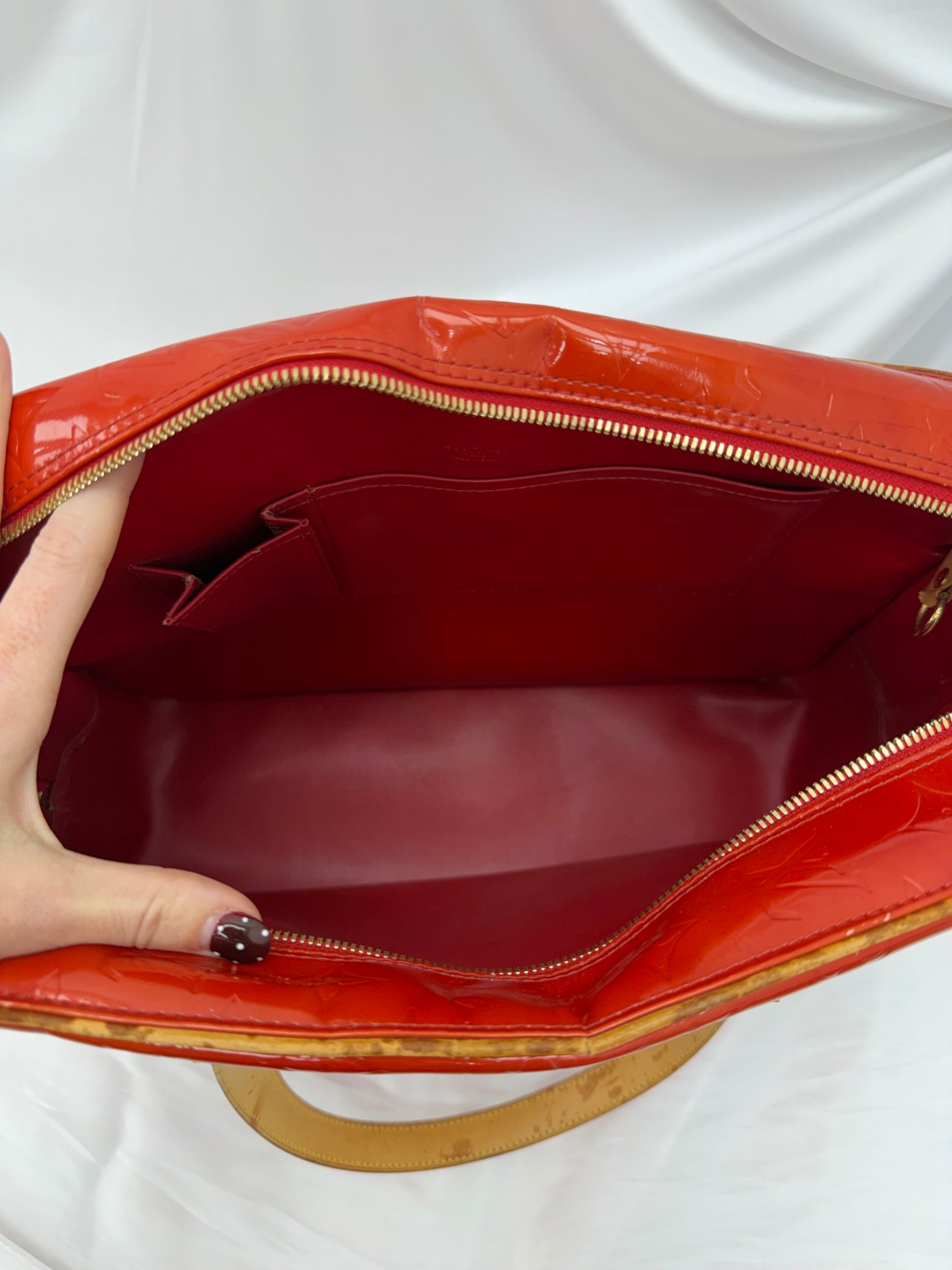 Louis Vuitton Red Vernis Sutton Shoulder Bag