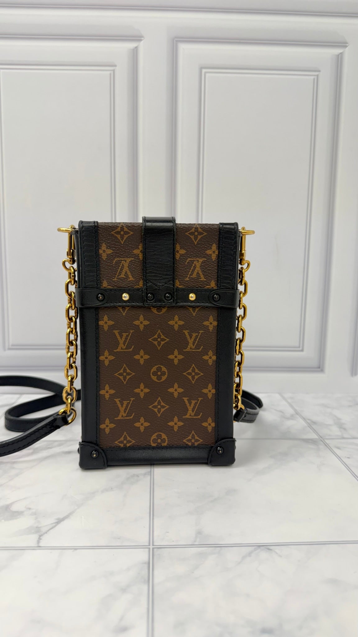 Louis Vuitton Monogram Vertical Trunk Pochette Crossbody Bag