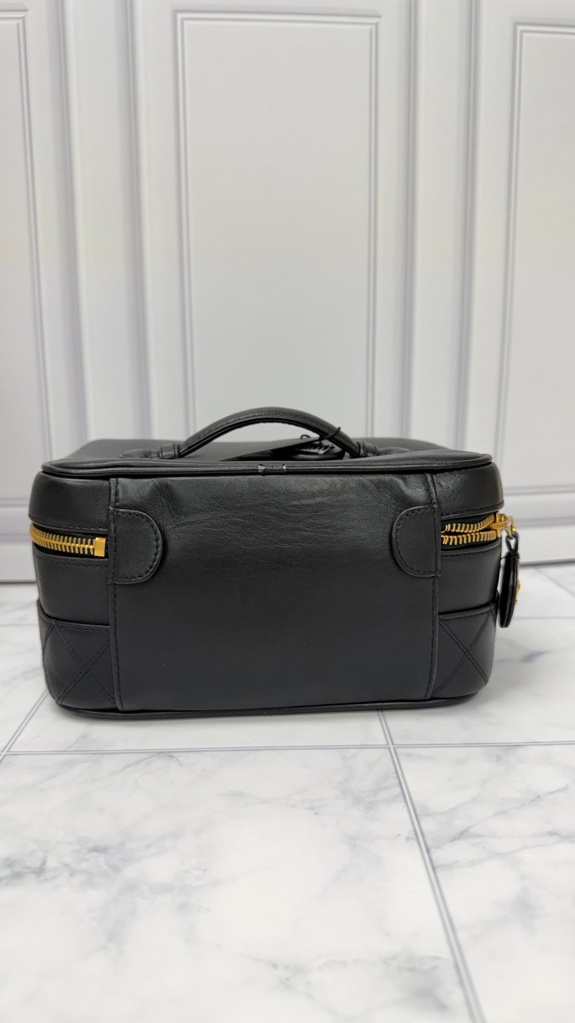 Chanel Black Lambskin Vanity Case 