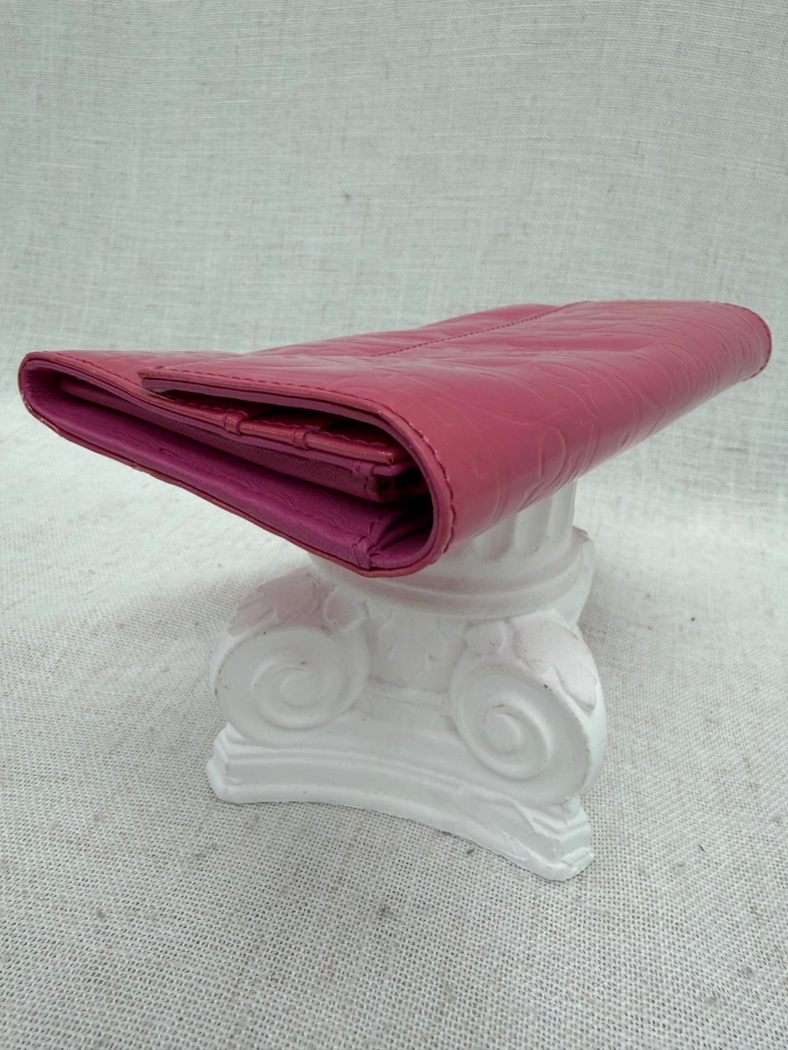 Christian Dior Pink Patent Leather Long Wallet