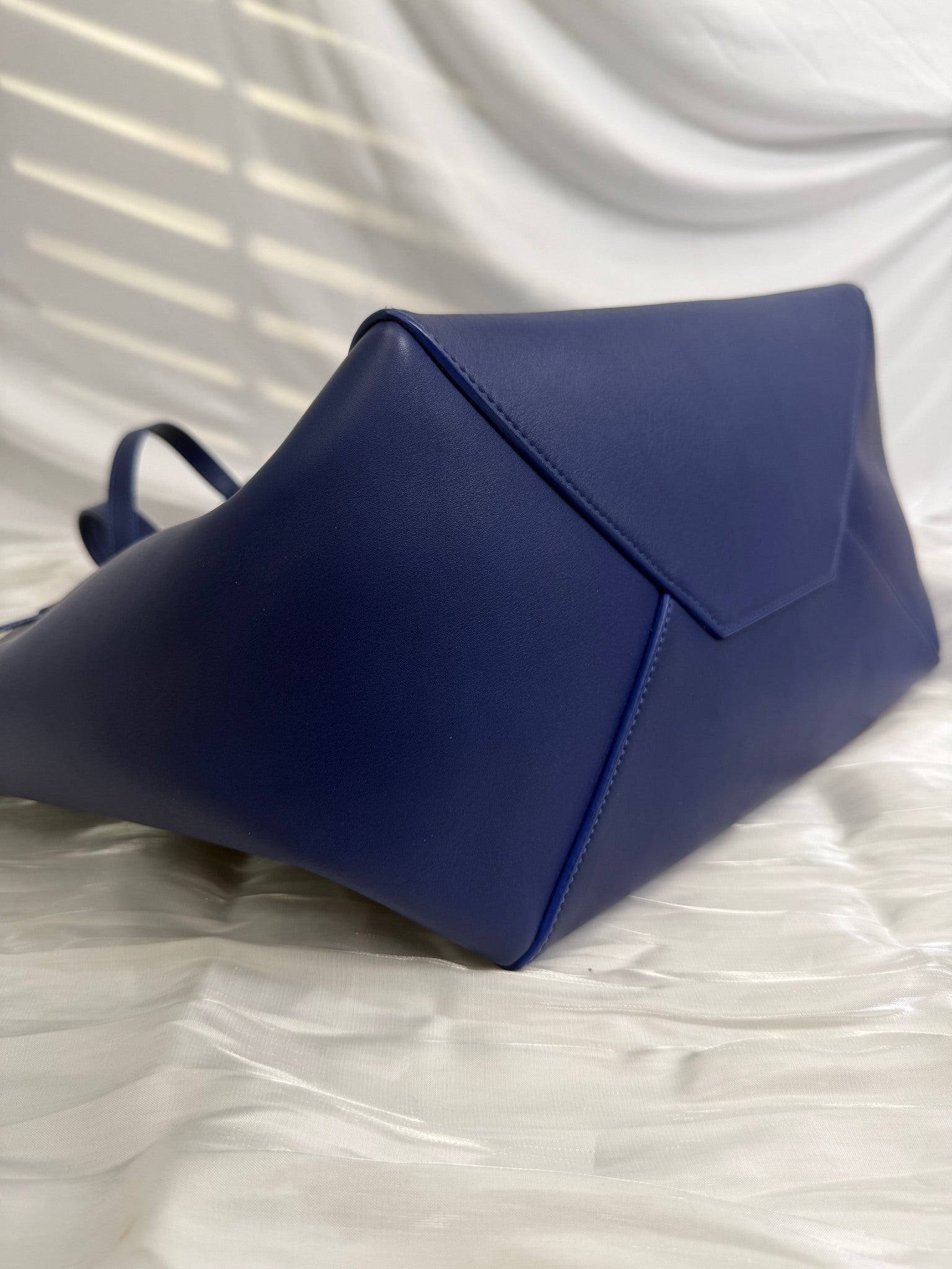 Celine Blue Leather  Cabas Phantom Tote Bag