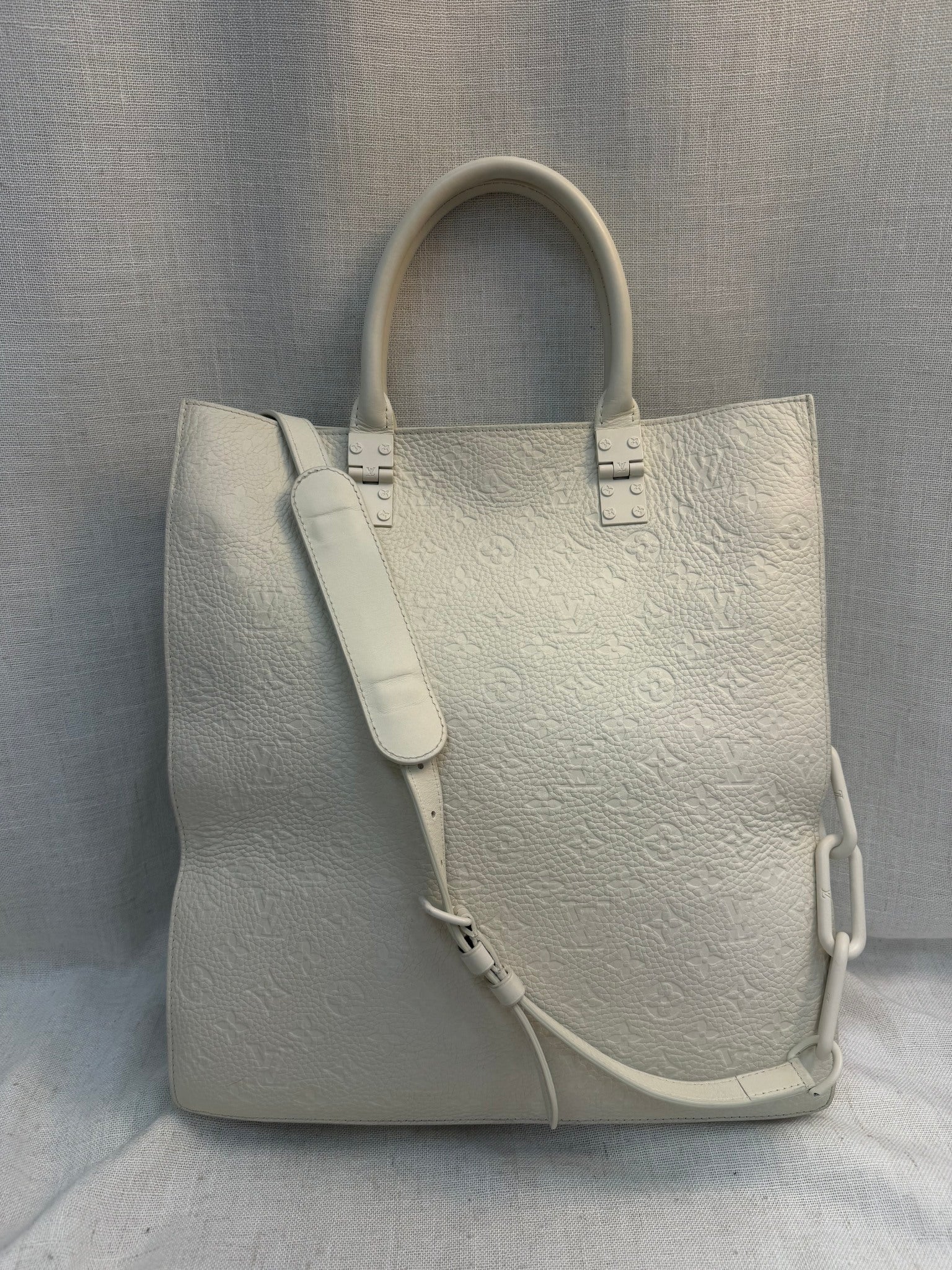 Louis Vuitton X Virgil Abloh White Taurillon Leather Sac Plat Tote Bag