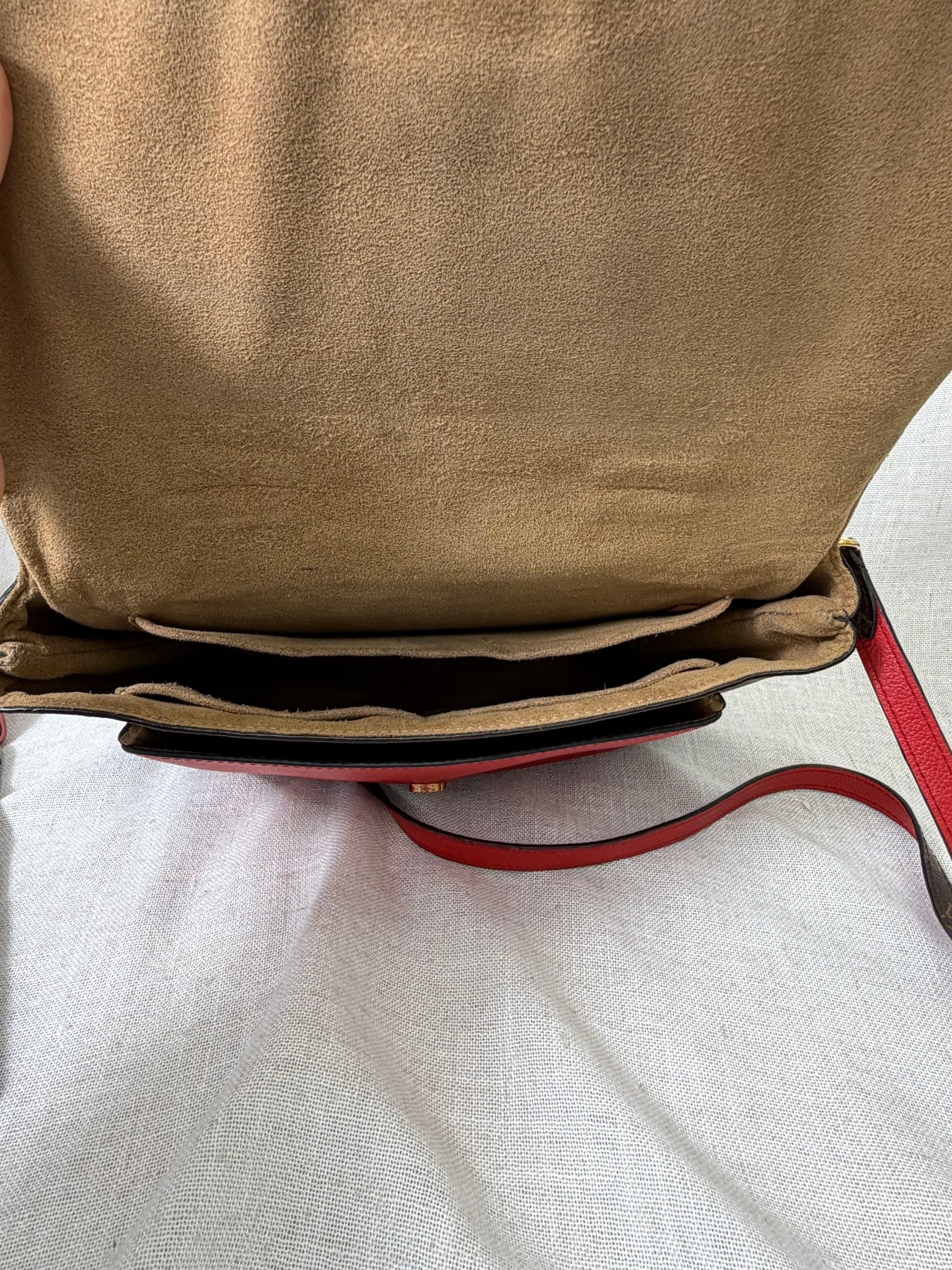 Louis Vuitton Monogram Red Leather Marignan Messenger Bag