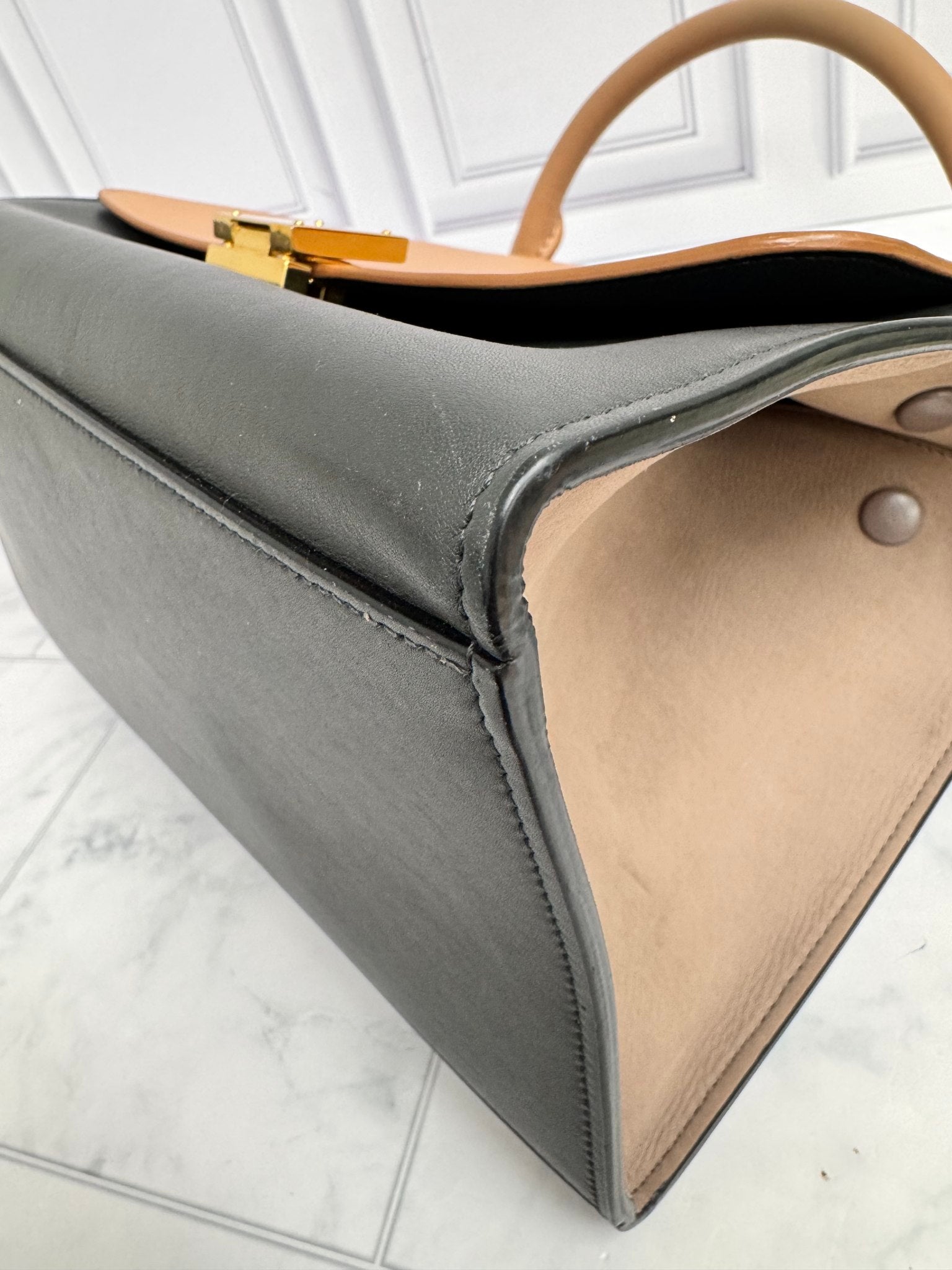 Celine Tan And Black Leather Trapeze 2Way Bag