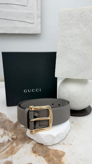 Gucci Grey Microchipped Guccissima Leather Belt Size 75