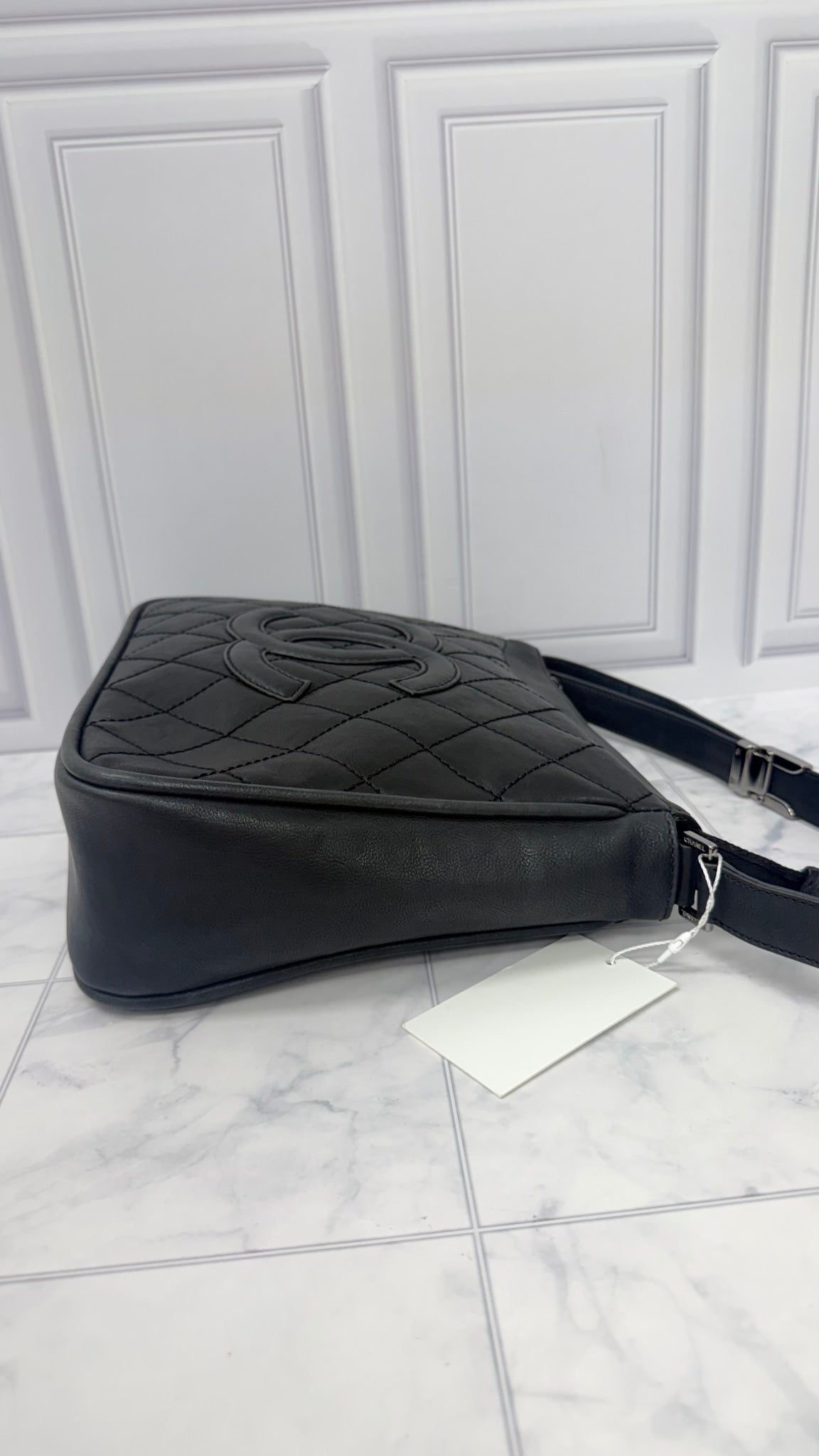 Chanel Black Calfskin Leather Timeless CC Shoulder Bag