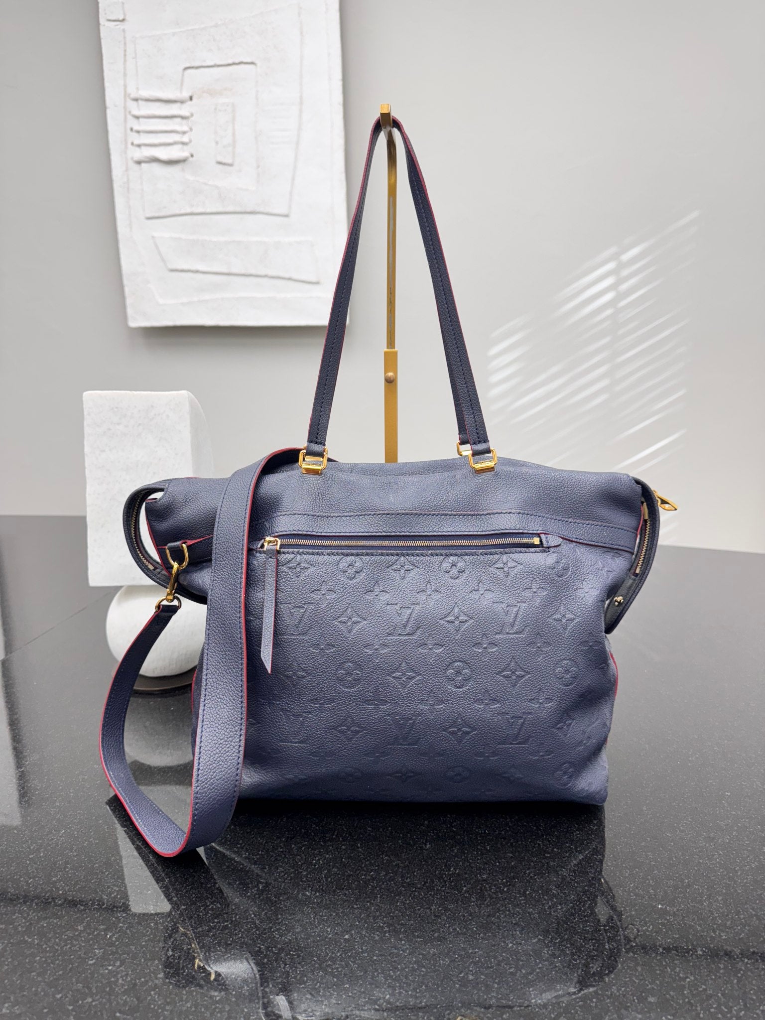 Louis Vuitton Navy Blue Monogram Empreinte Boetie NM