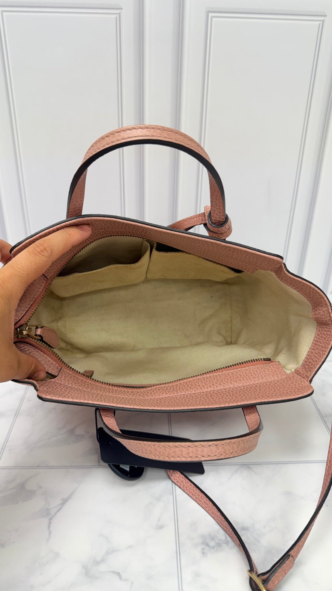 Gucci Pink Grained Leather Swing 2Way Mini Tote 