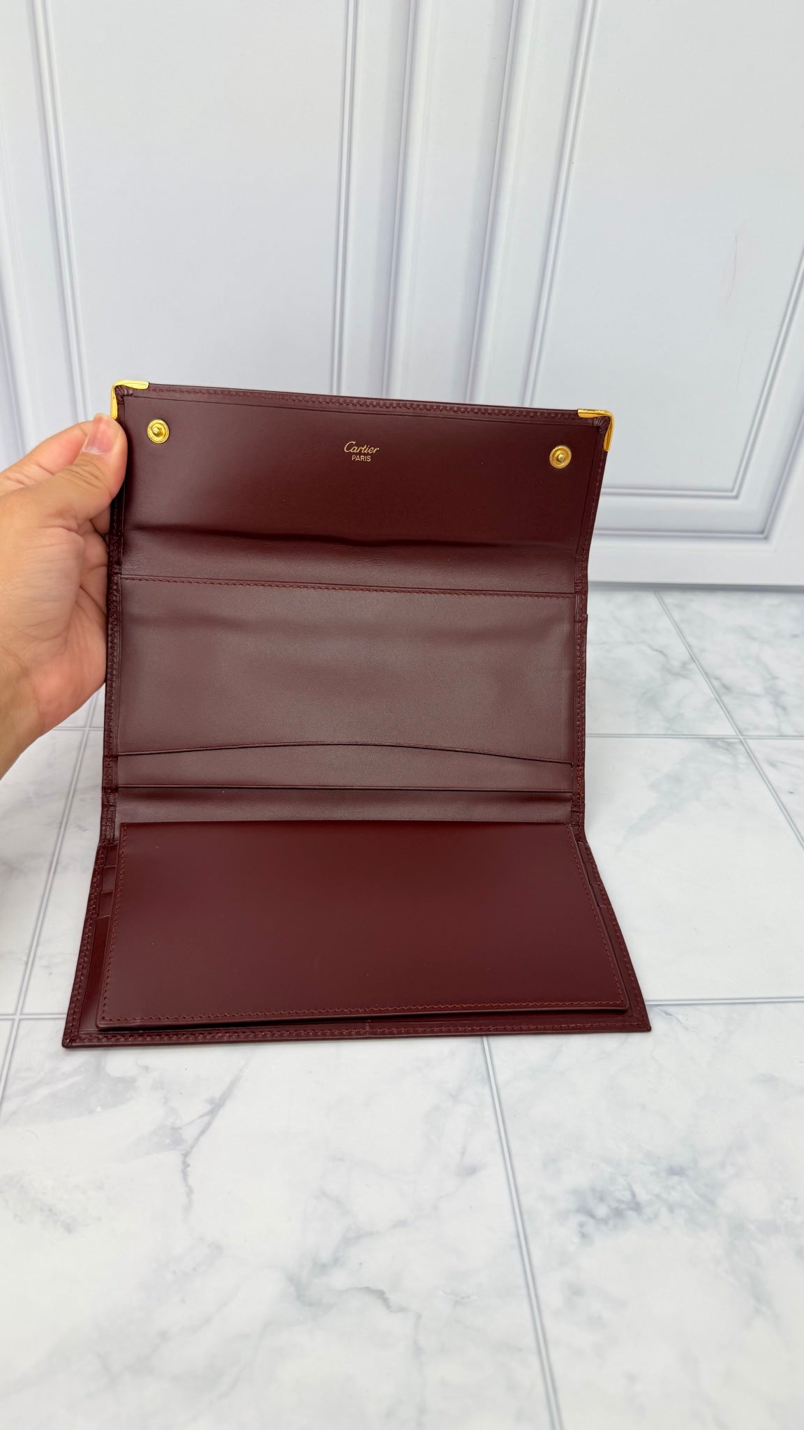 Cartier Burgundy Leather Long Wallet