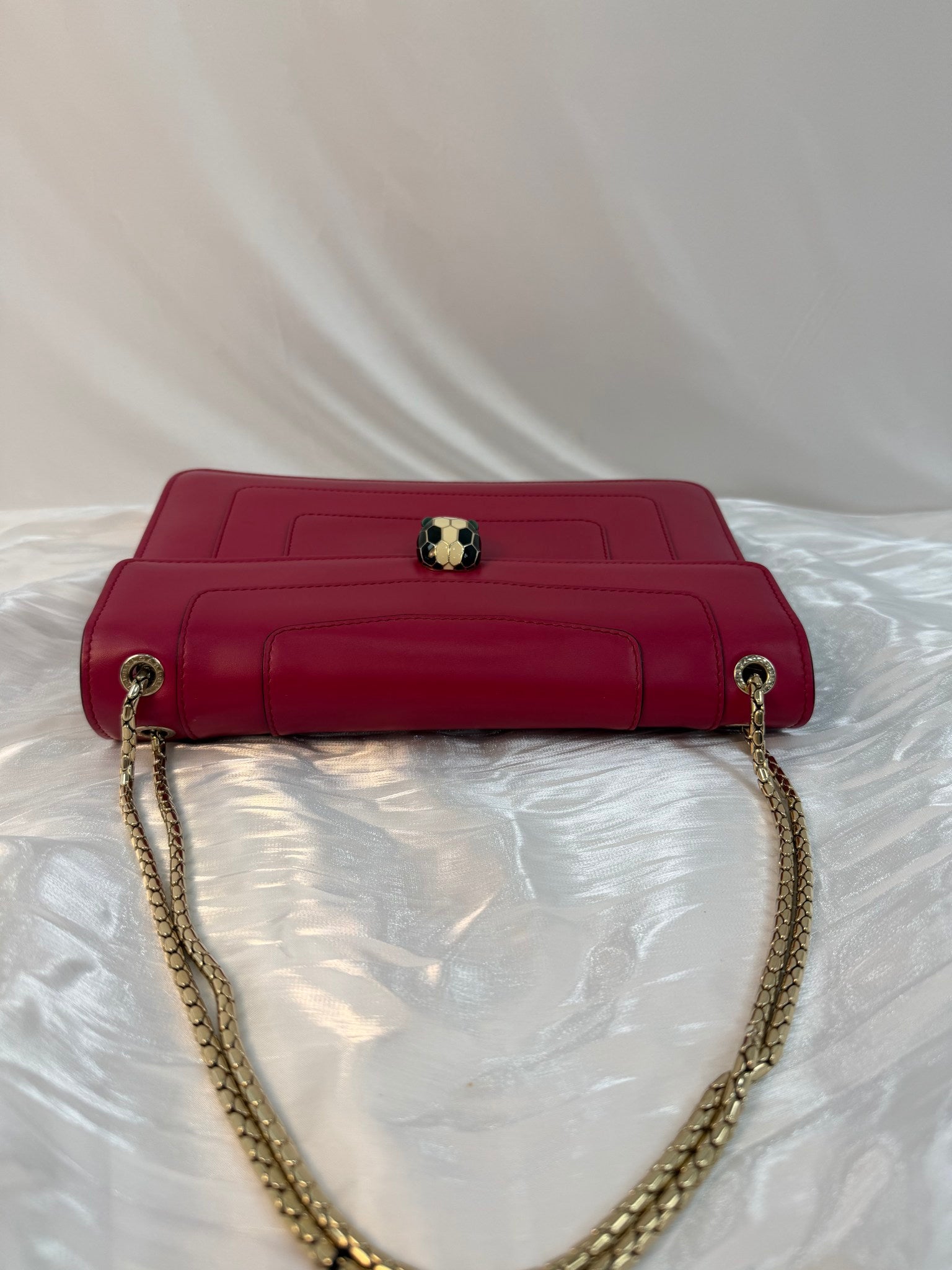 Bvlgari Pink Leather Serpenti Forever Shoulder Bag
