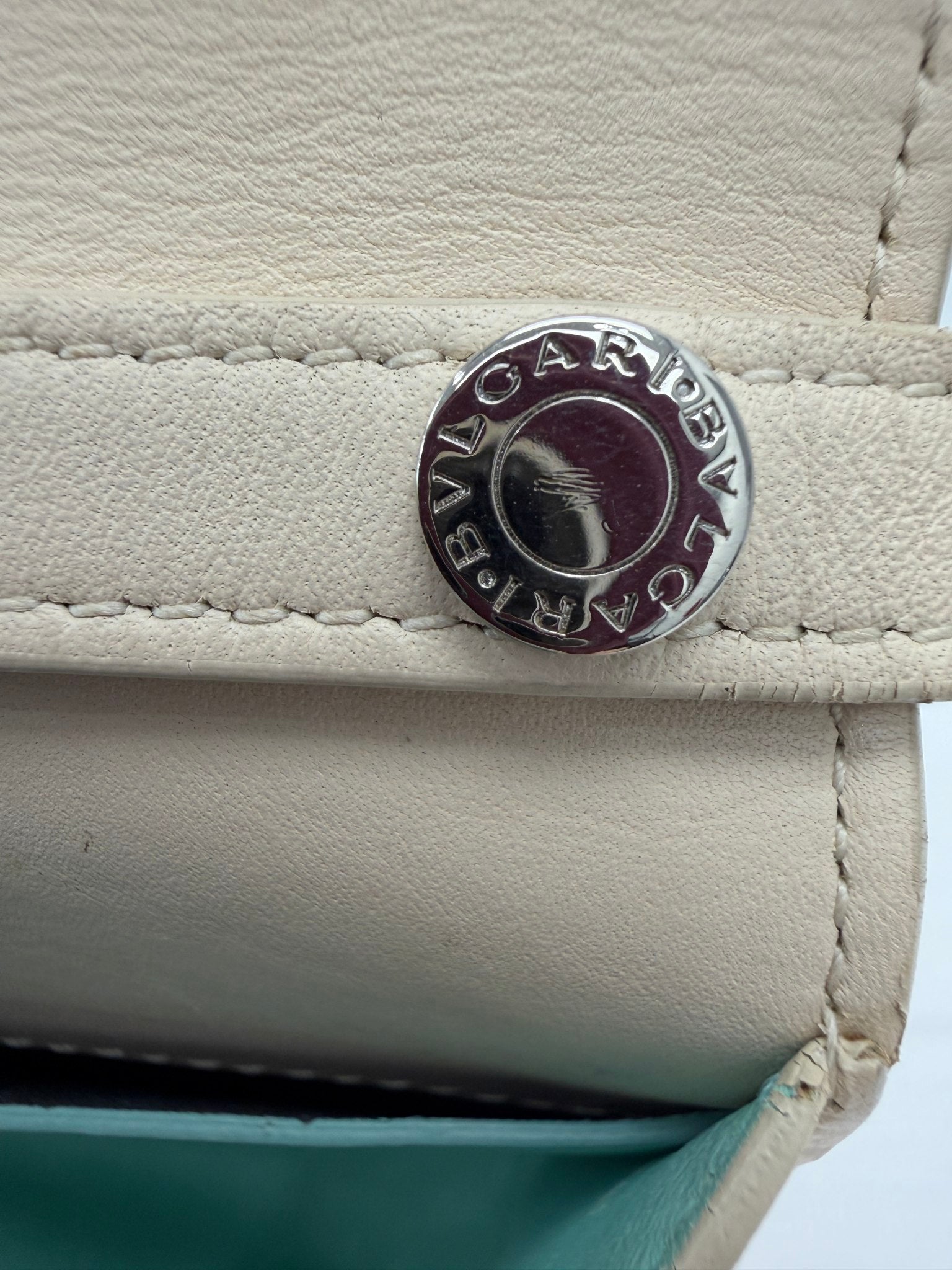 Bvlgari Cream Calfskin Diamond Blast Serpenti Mini Crossbody