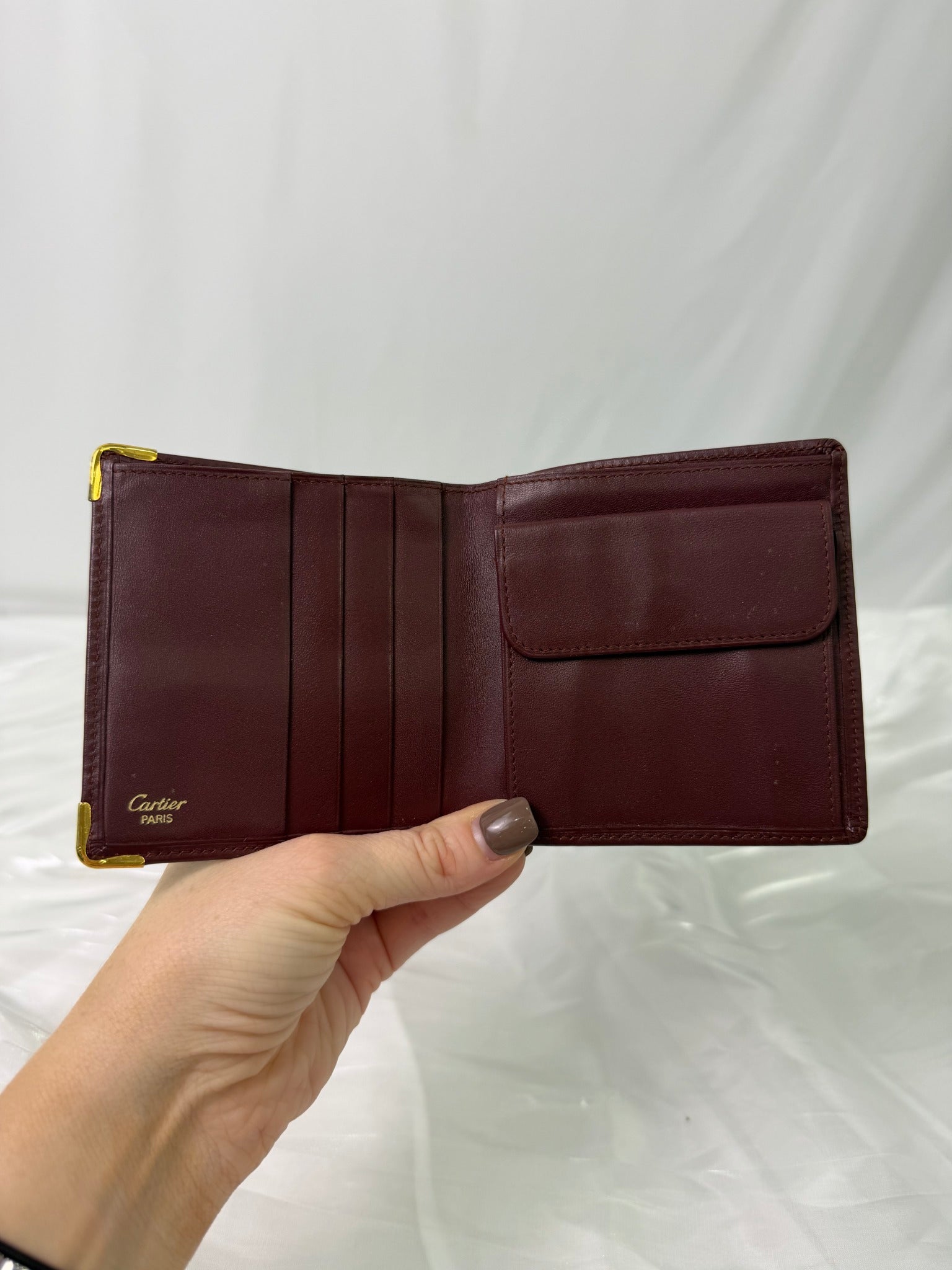 Cartier Bordeaux Leather Bifold Wallet