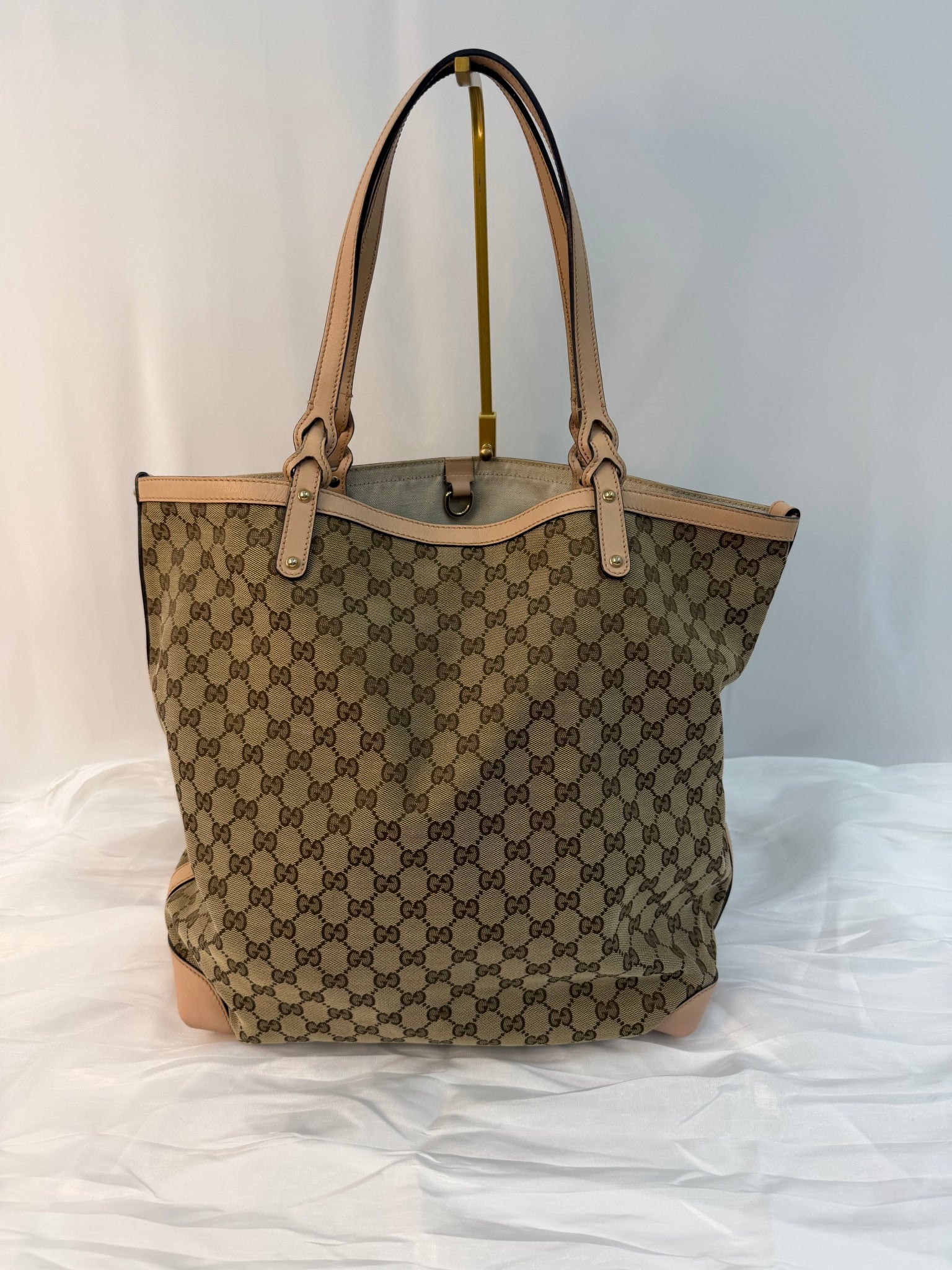 Gucci Brown Canvas GG Print Craft Tote Bag