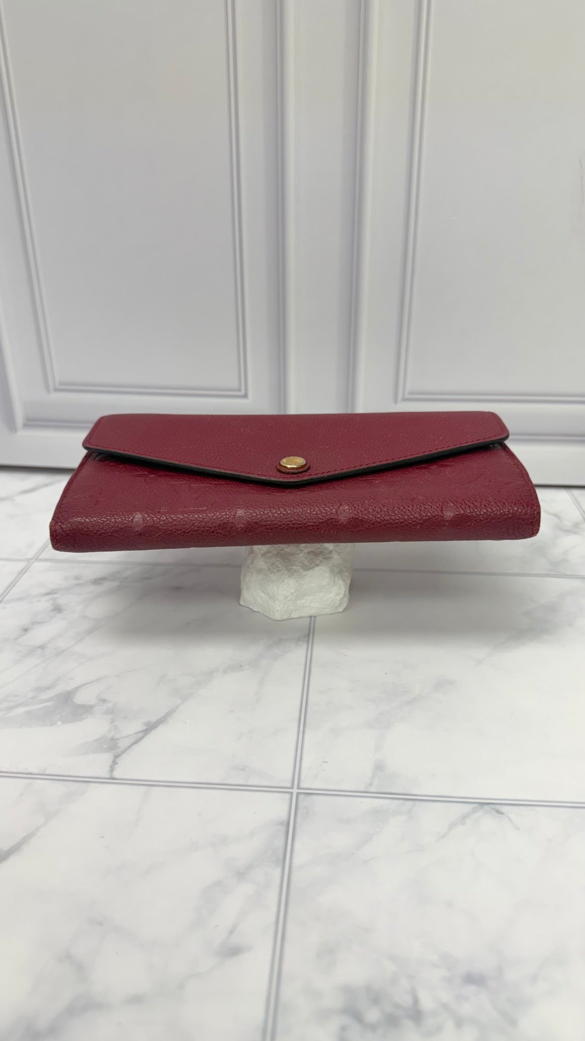 Louis Vuitton Monogram Purple Empreinte Leather Sarah Wallet 