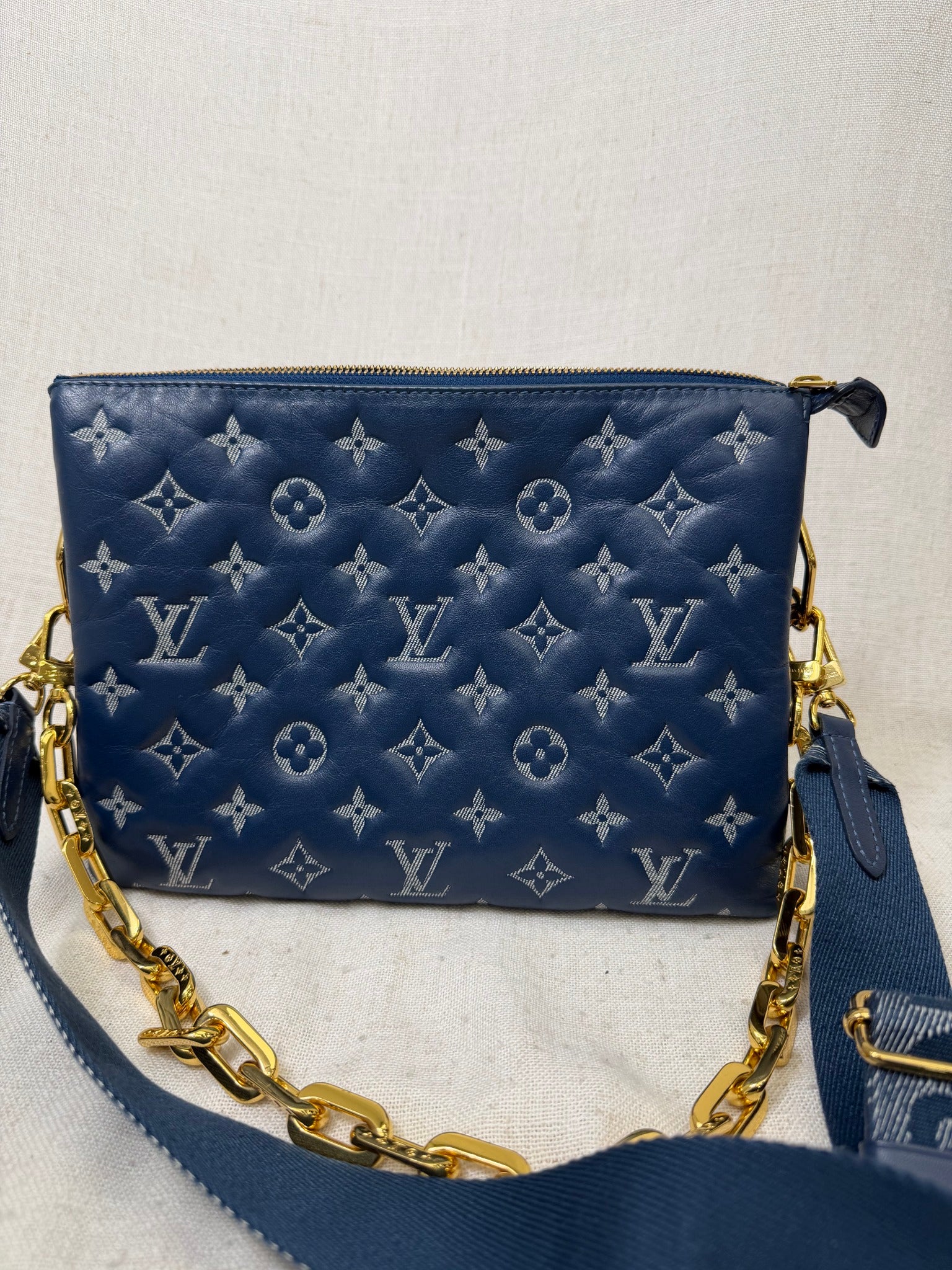 Louis Vuitton Blue Empreinte Coussin PM Handbag 